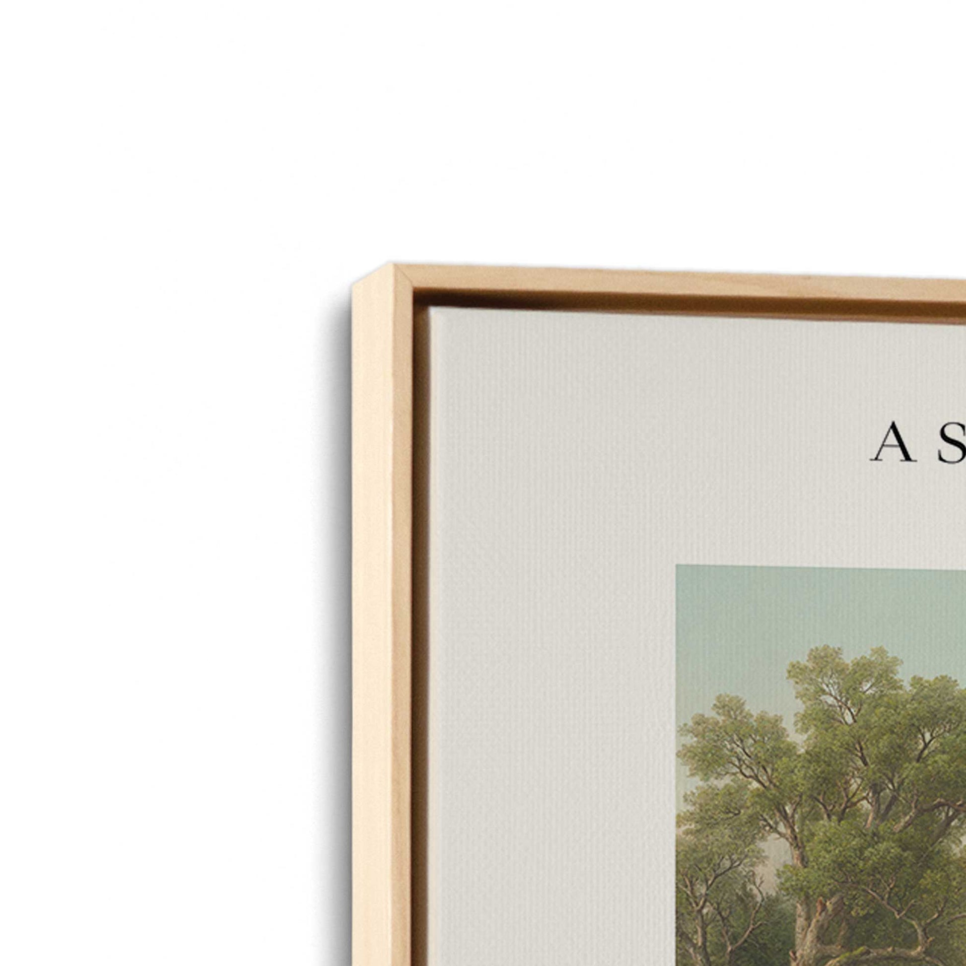 [Color:American Maple], Picture of art in a American Maple frame at an angle