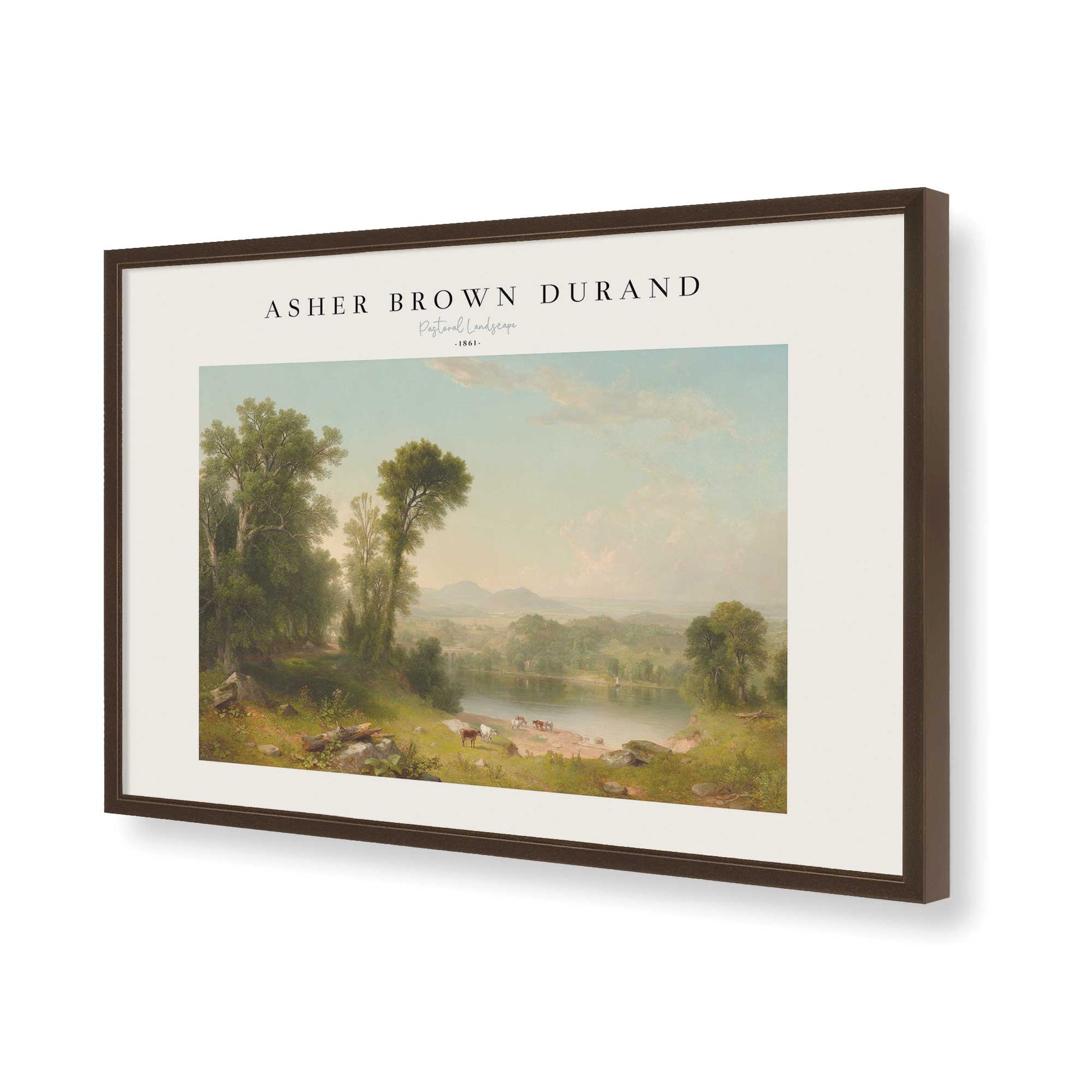 [Color:Brown], Picture of art in a Brown frame of the corner