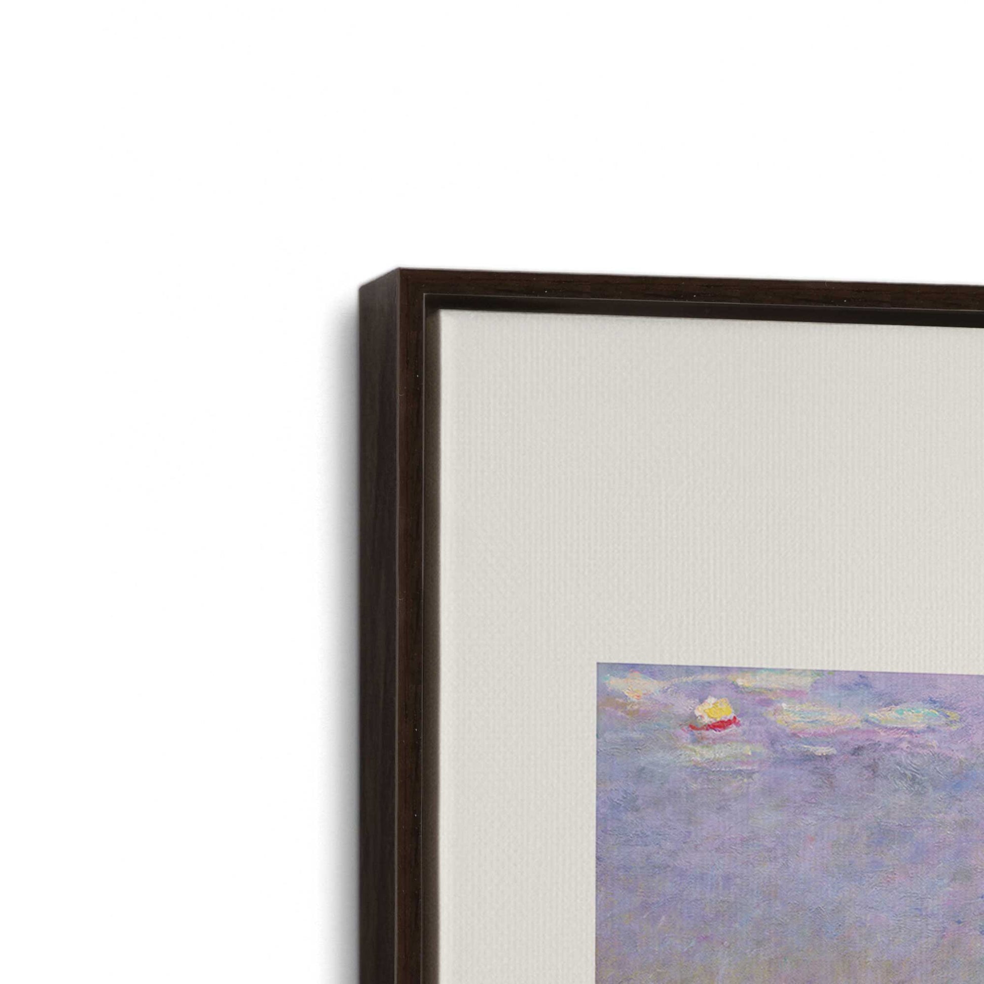 [Color:Espresso], Picture of art in a Espresso frame at an angle