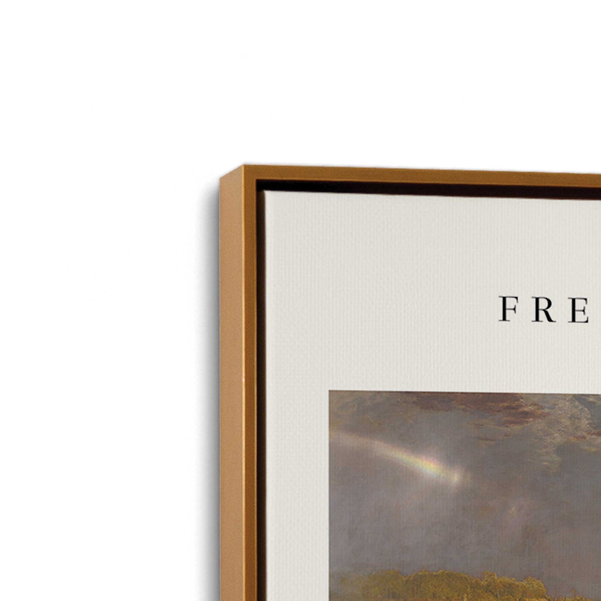 [Color:Polished Gold], Picture of art in a Polished Gold frame at an angle