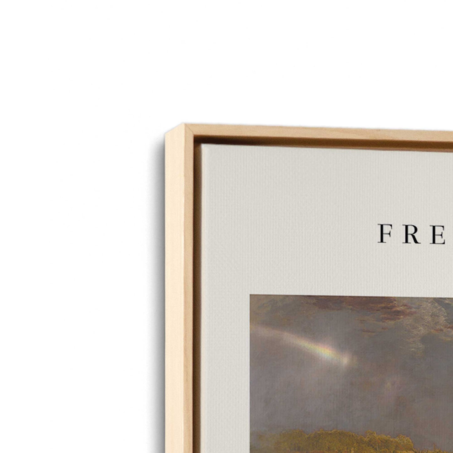 [Color:American Maple], Picture of art in a American Maple frame at an angle