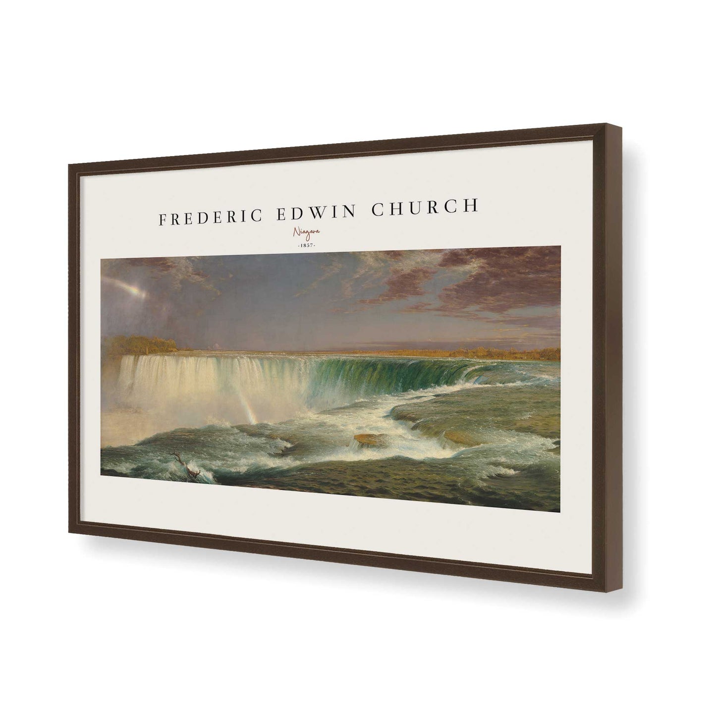 [Color:Brown], Picture of art in a Brown frame of the corner