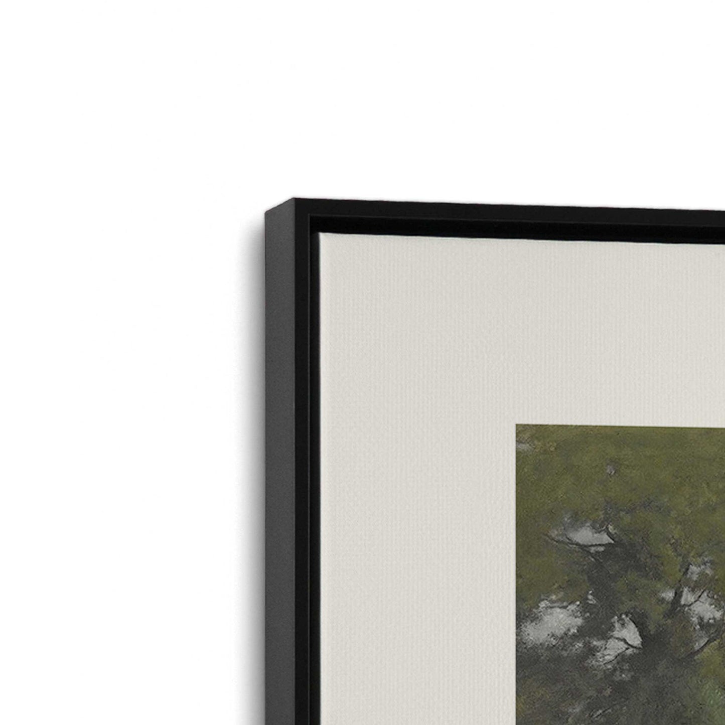 [Color:Satin Black], Picture of art in a Satin Black frame at an angle