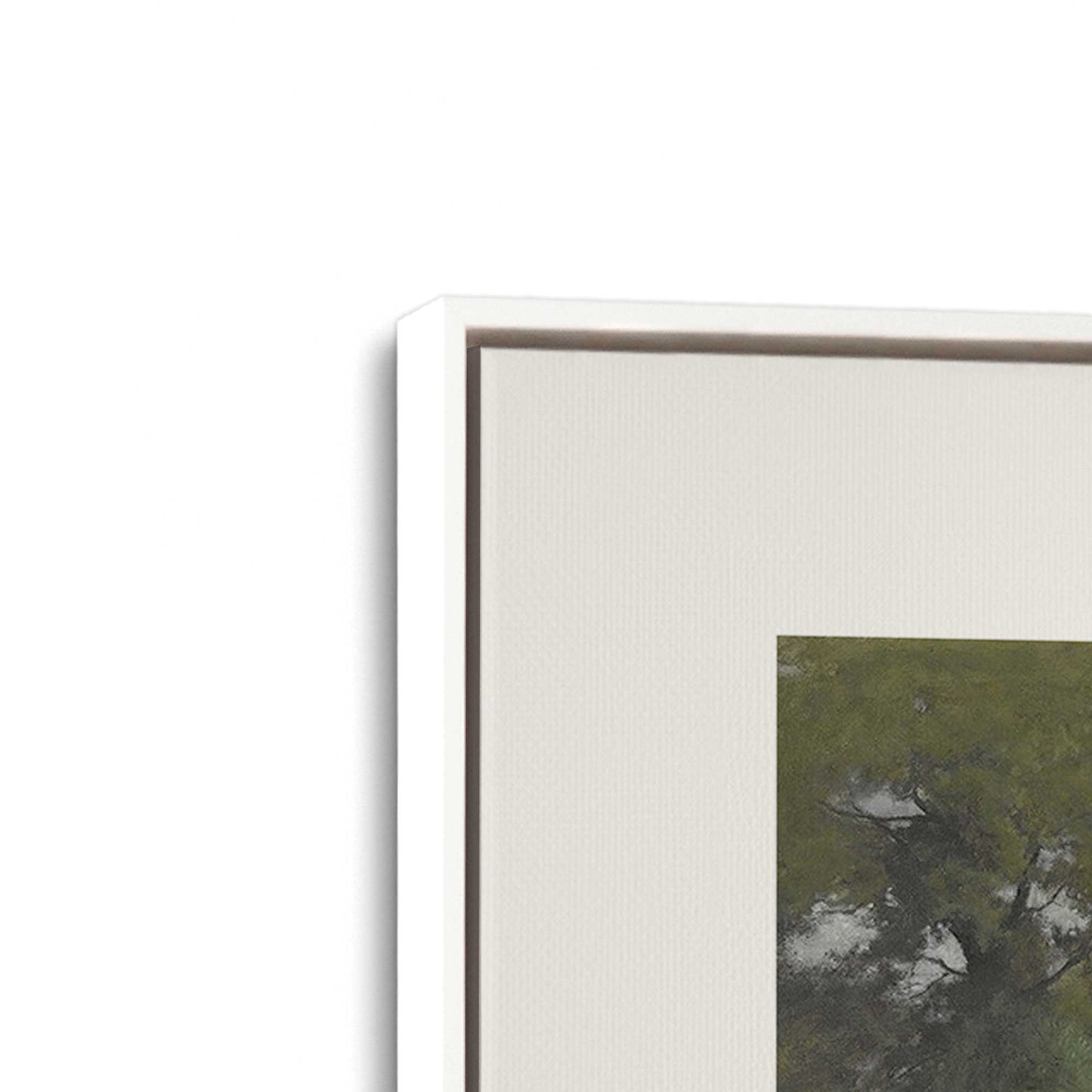 [Color:Opaque White], Picture of art in a White frame at an angle