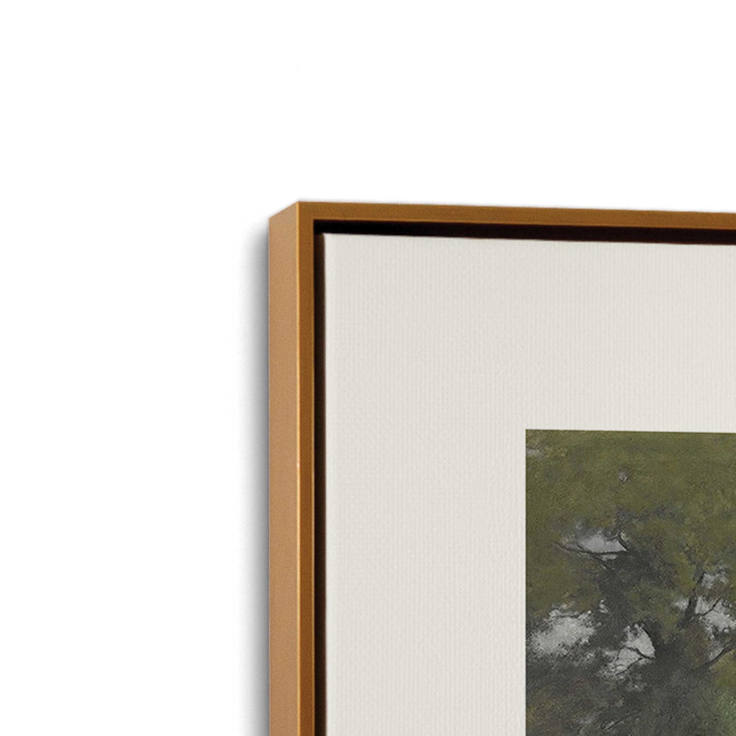 [Color:Polished Gold], Picture of art in a Polished Gold frame at an angle