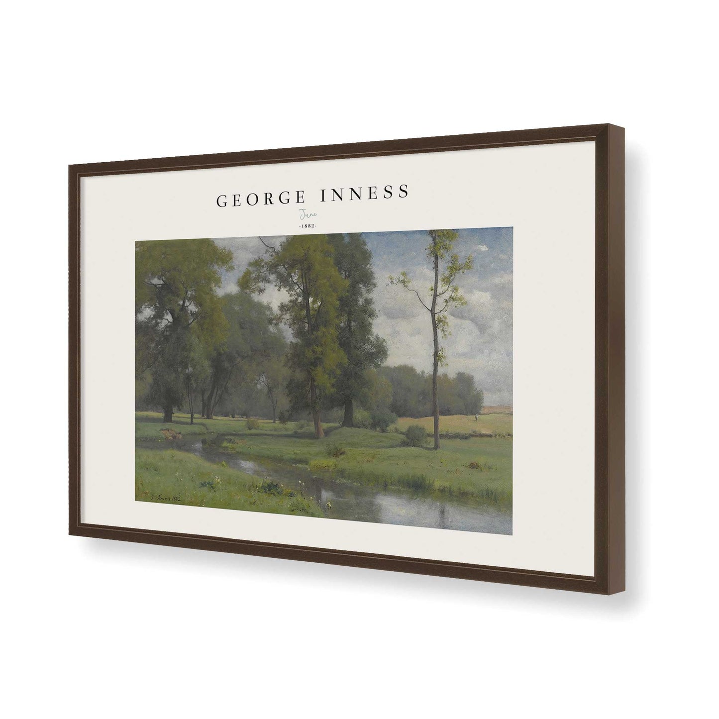 [Color:Brown], Picture of art in a Brown frame of the corner