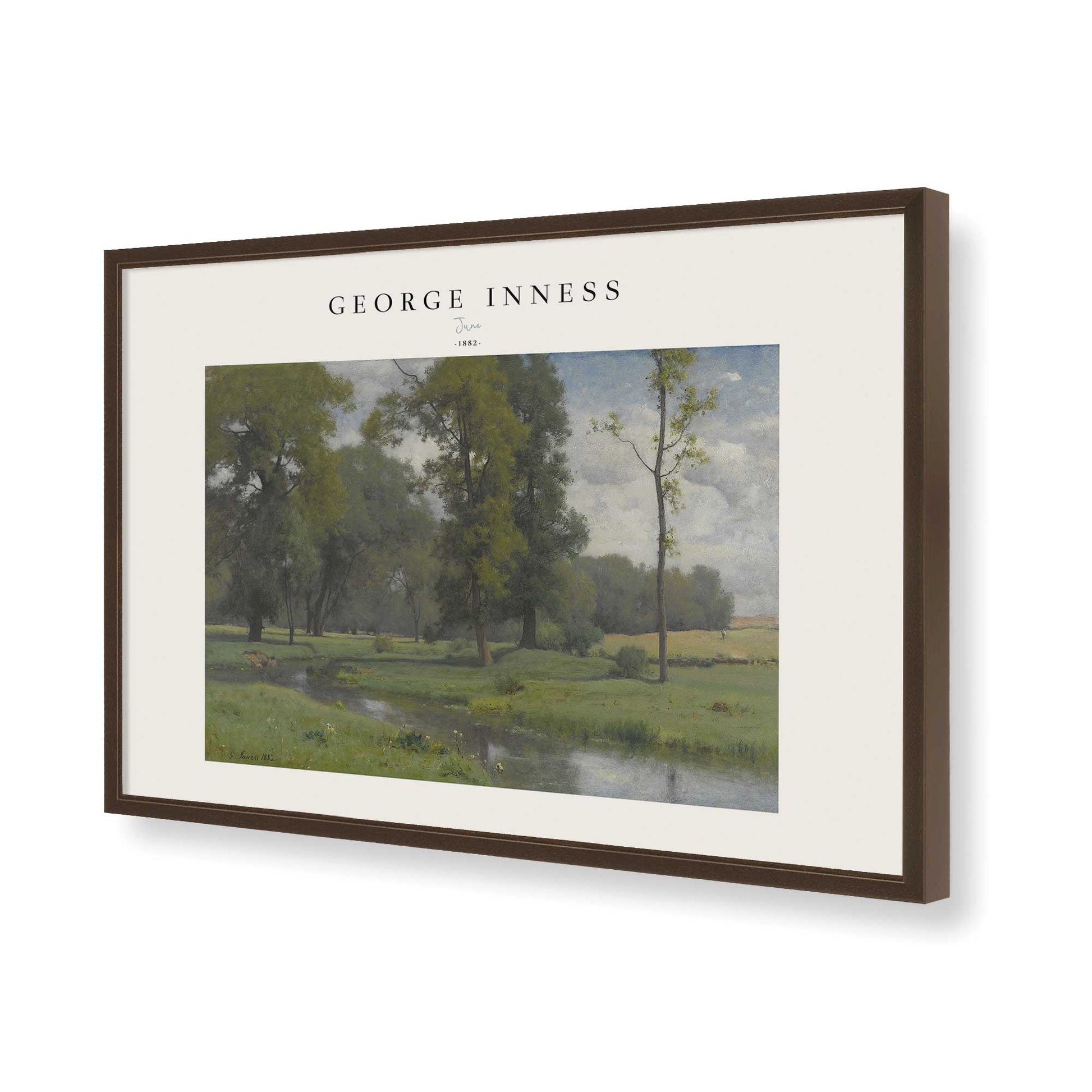 [Color:Brown], Picture of art in a Brown frame of the corner