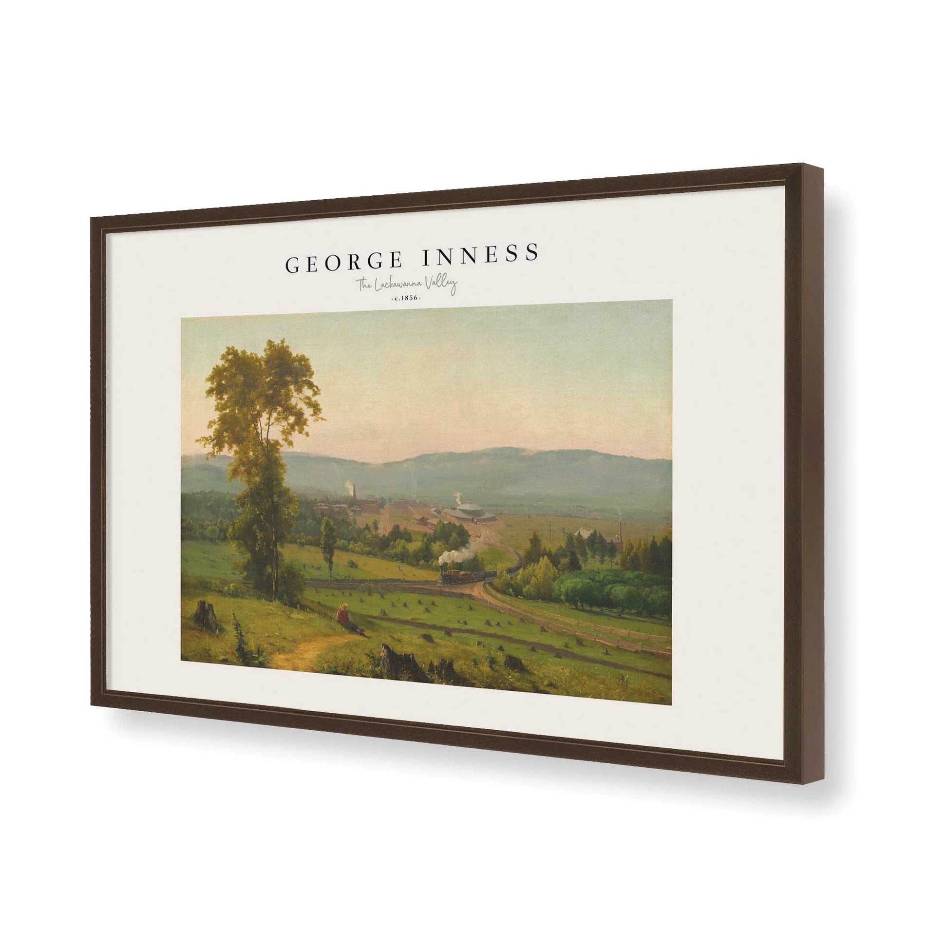 [Color:Brown], Picture of art in a Brown frame of the corner