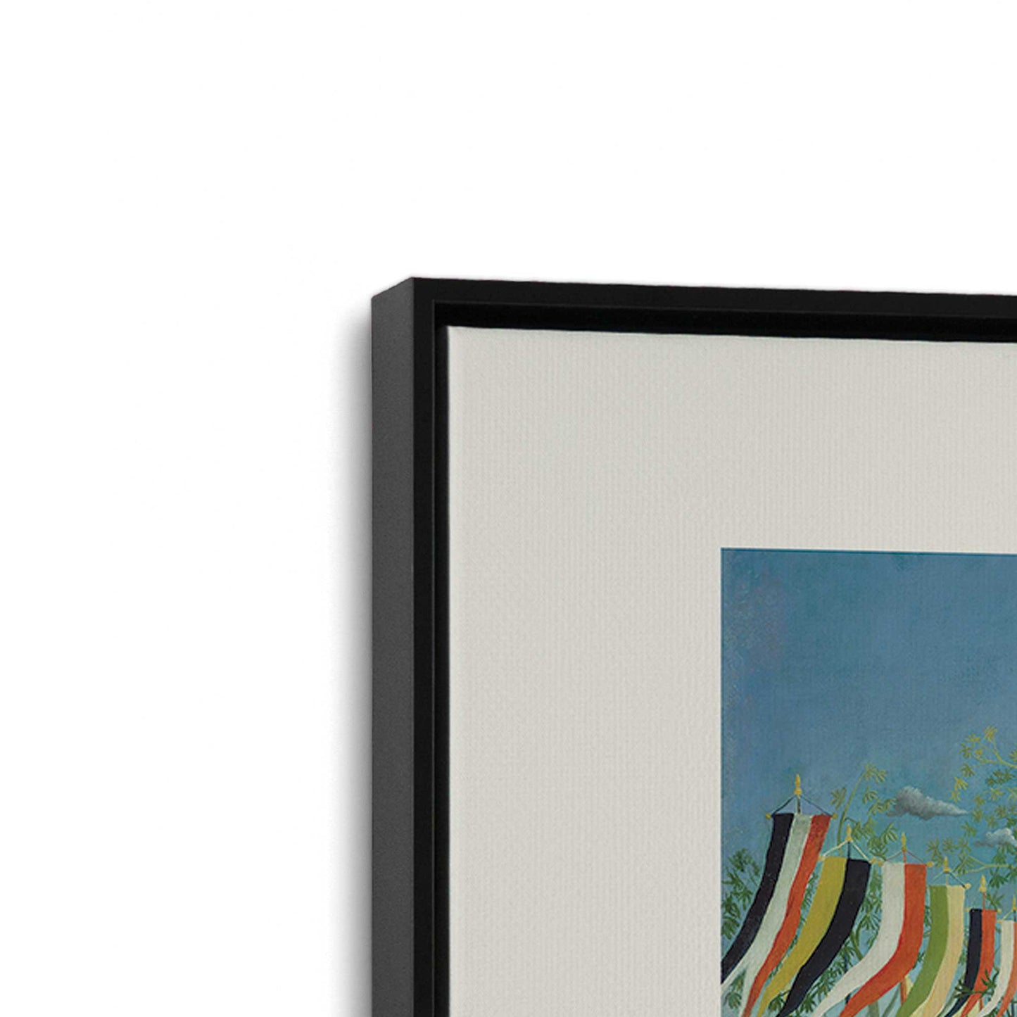 [Color:Satin Black], Picture of art in a Satin Black frame at an angle