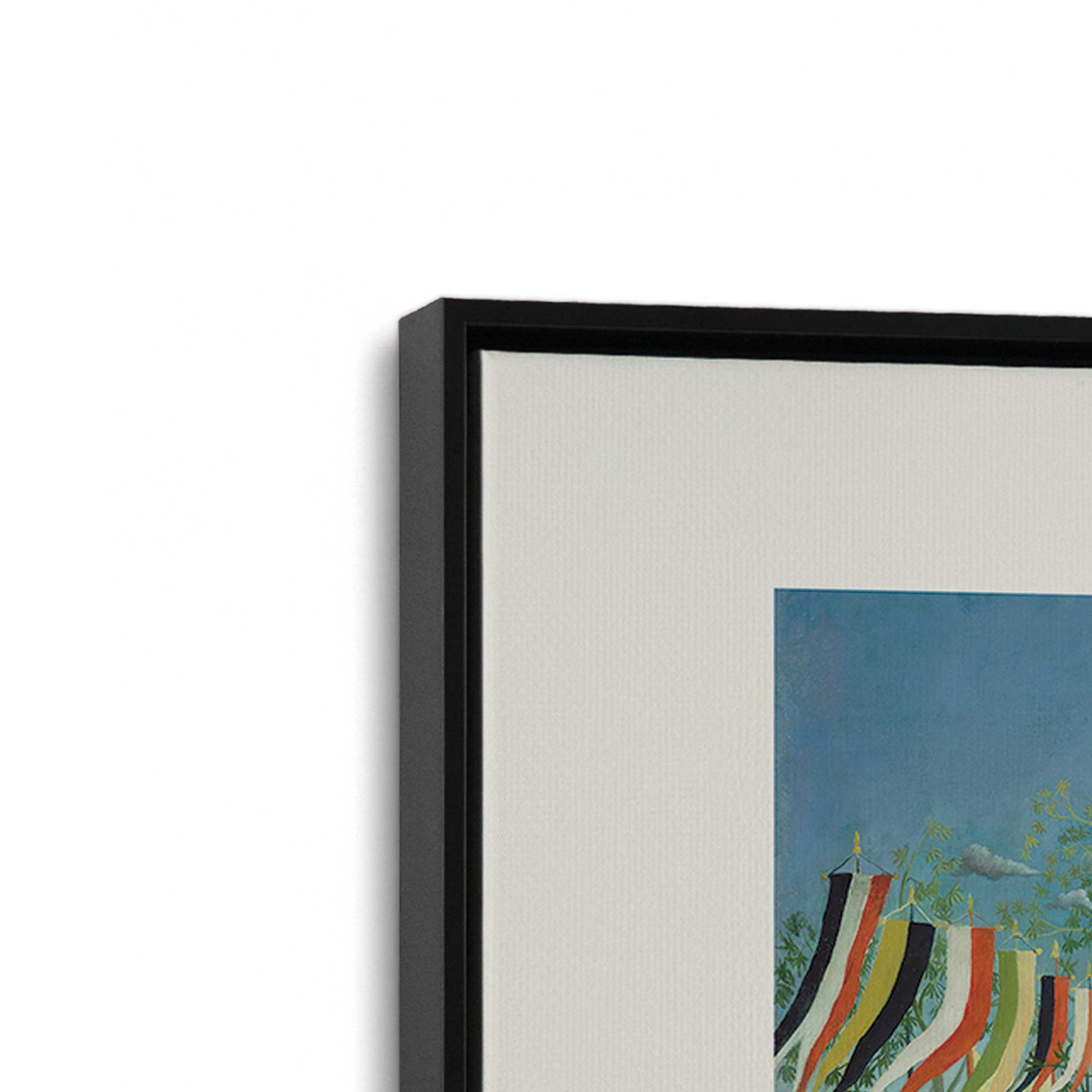 [Color:Satin Black], Picture of art in a Satin Black frame at an angle
