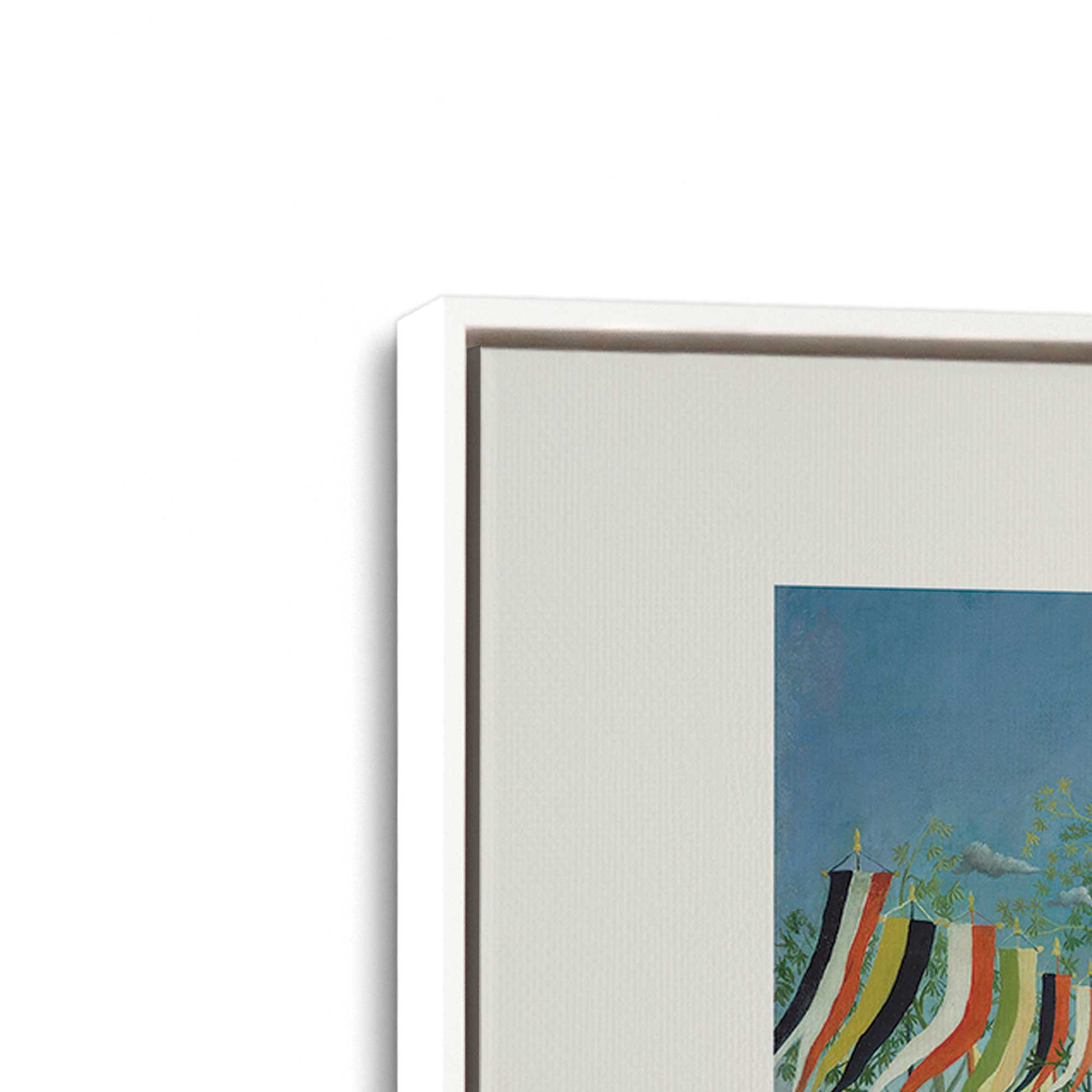 [Color:Opaque White], Picture of art in a White frame at an angle