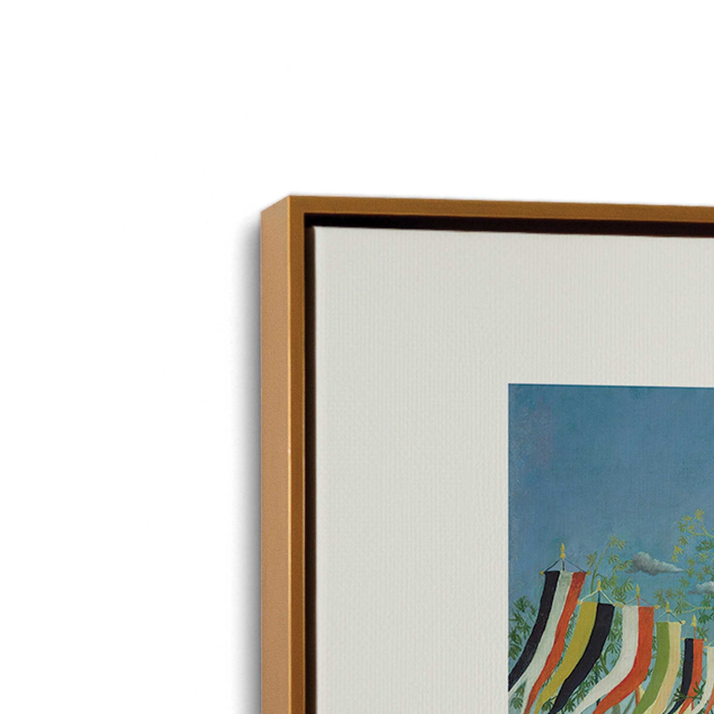 [Color:Polished Gold], Picture of art in a Polished Gold frame at an angle