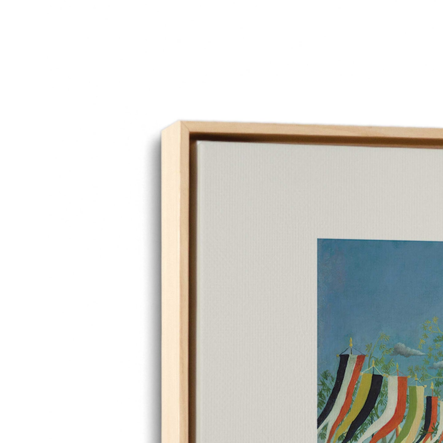 [Color:American Maple], Picture of art in a American Maple frame at an angle