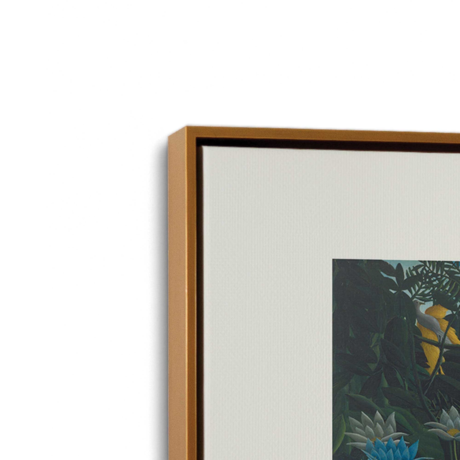 [Color:Polished Gold], Picture of art in a Polished Gold frame at an angle