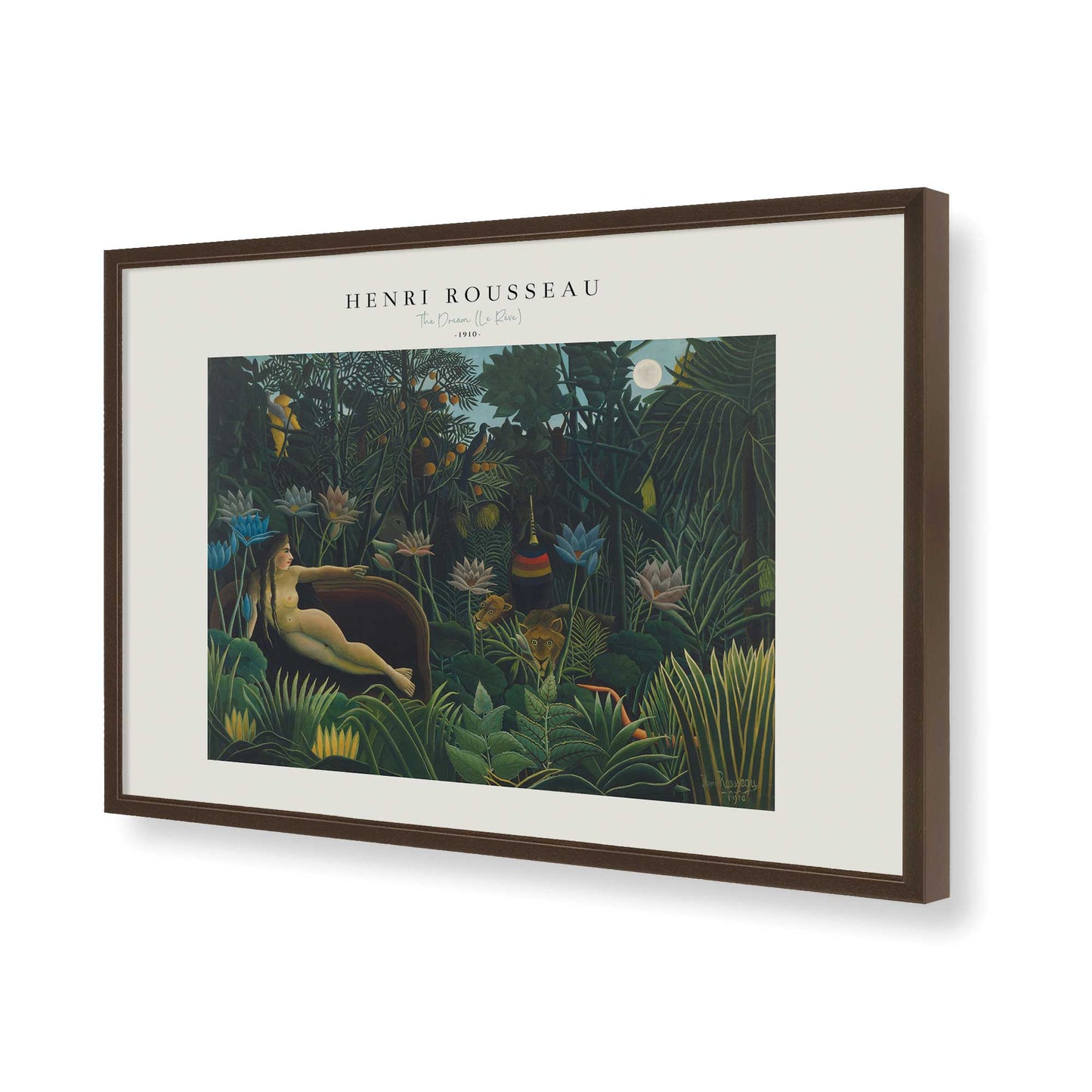 [Color:Brown], Picture of art in a Brown frame of the corner