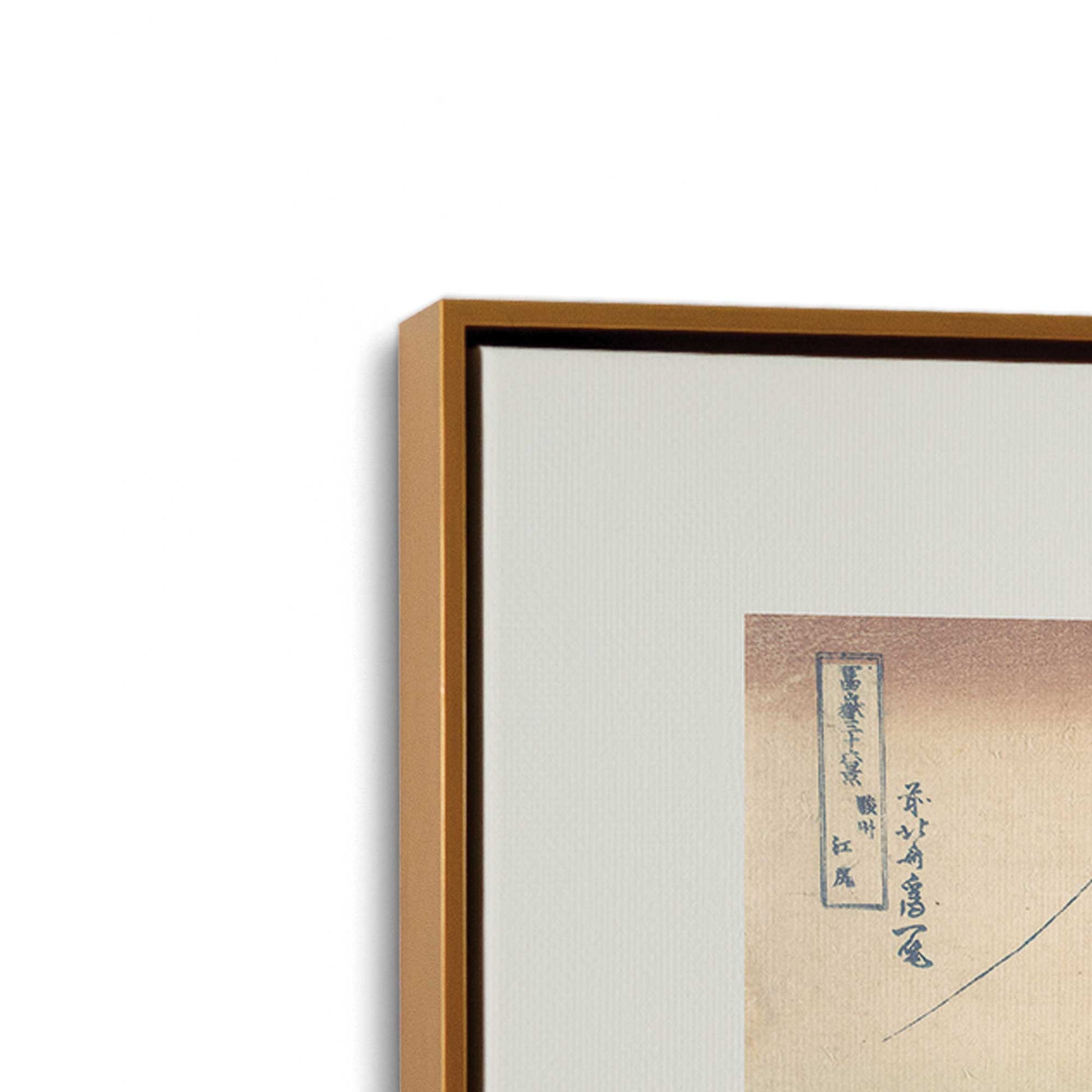 [Color:Polished Gold], Picture of art in a Polished Gold frame at an angle
