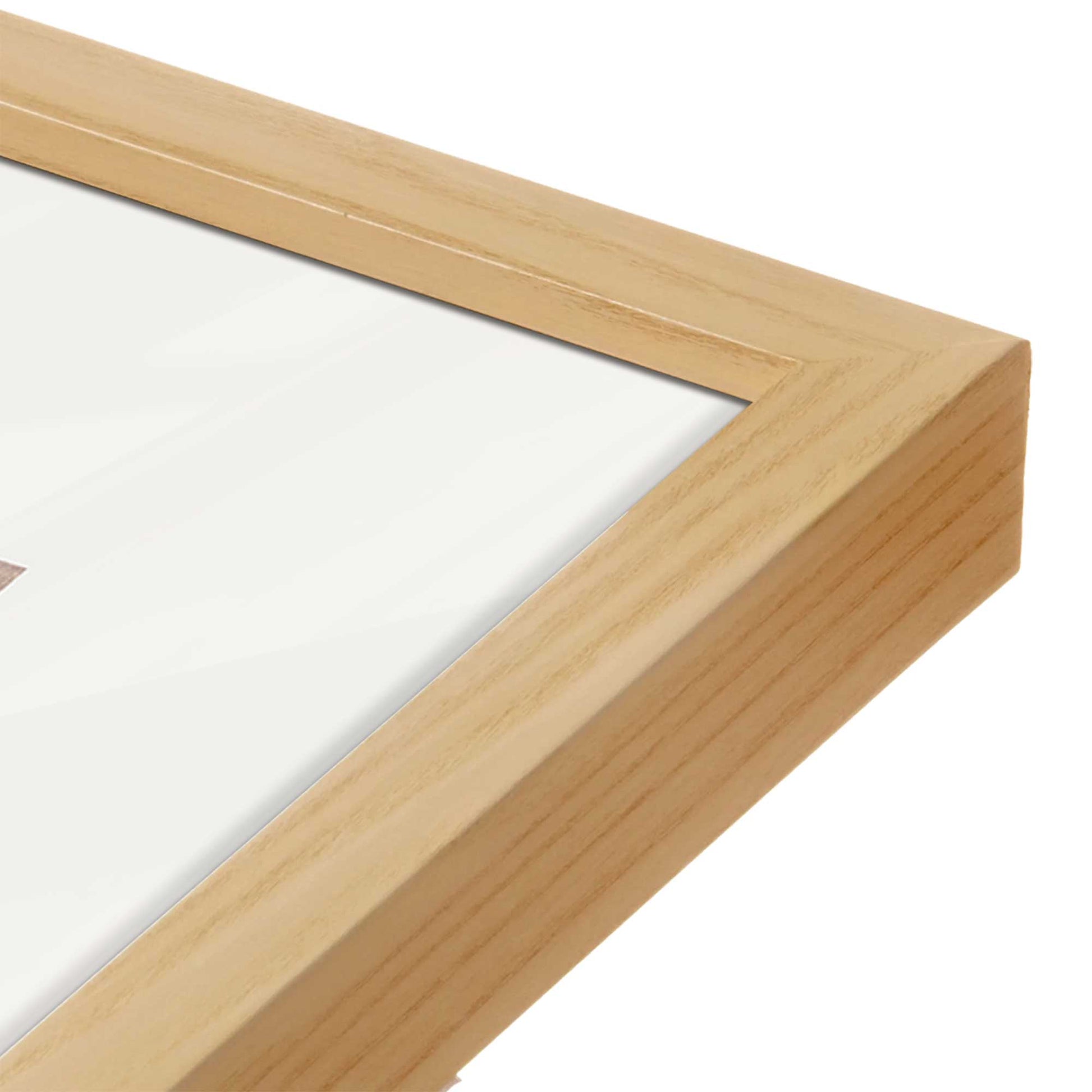 [Color:American Maple], Picture of art in a American Maple frame at an angle