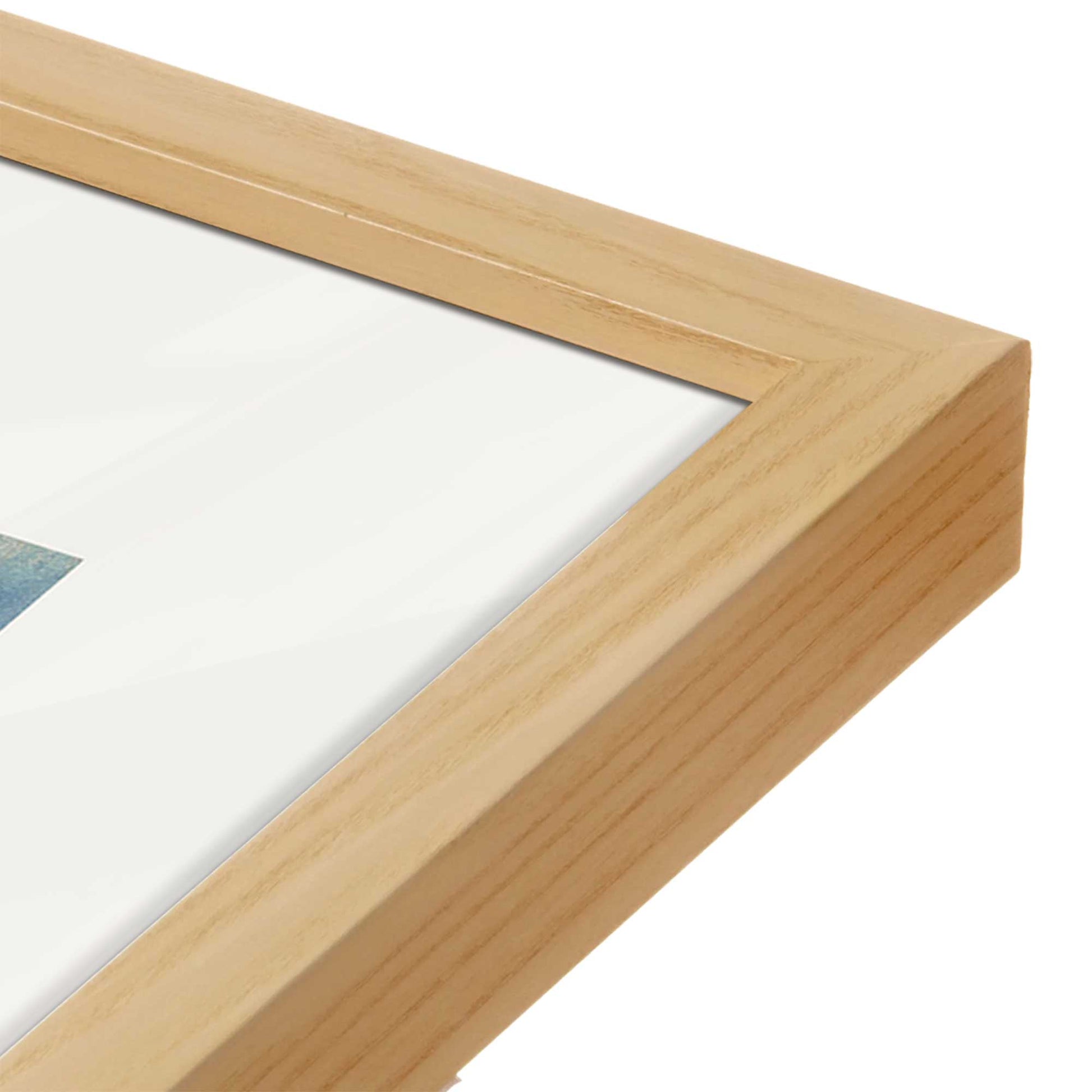 [Color:American Maple], Picture of art in a American Maple frame at an angle