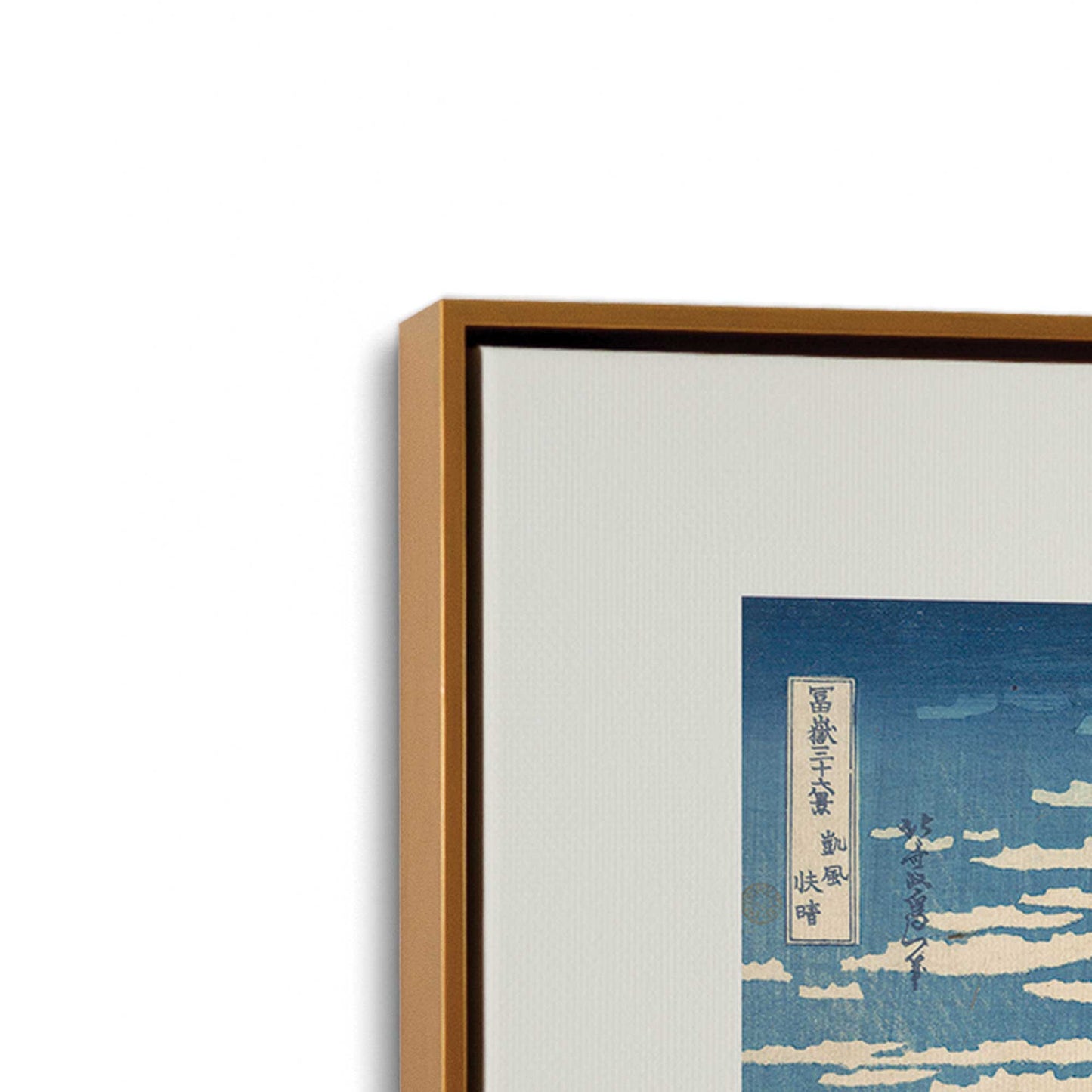 [Color:Polished Gold], Picture of art in a Polished Gold frame at an angle