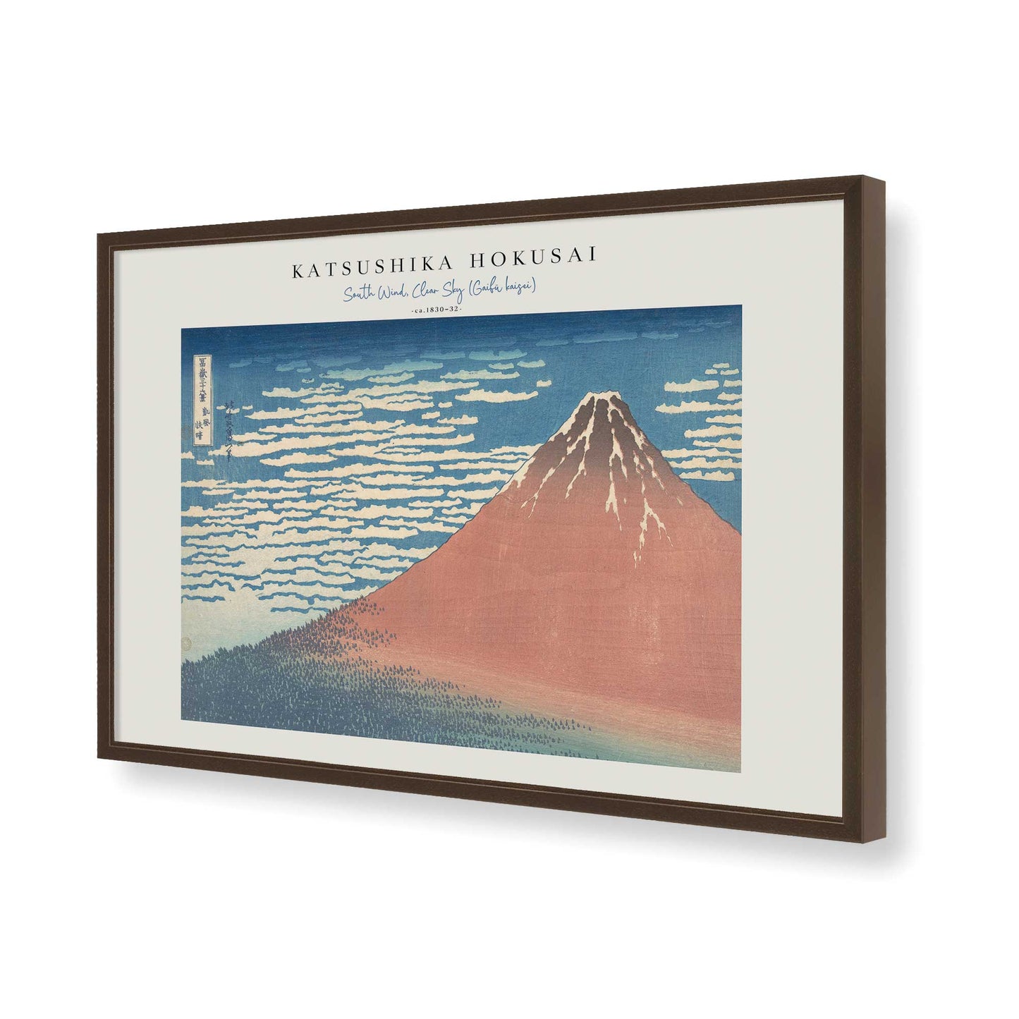 [Color:Brown], Picture of art in a Brown frame of the corner