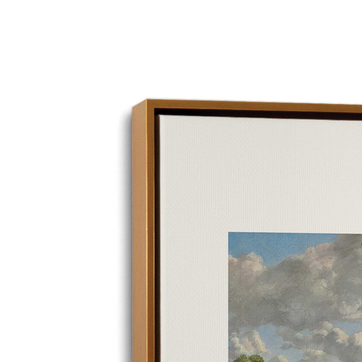 [Color:Polished Gold], Picture of art in a Polished Gold frame at an angle