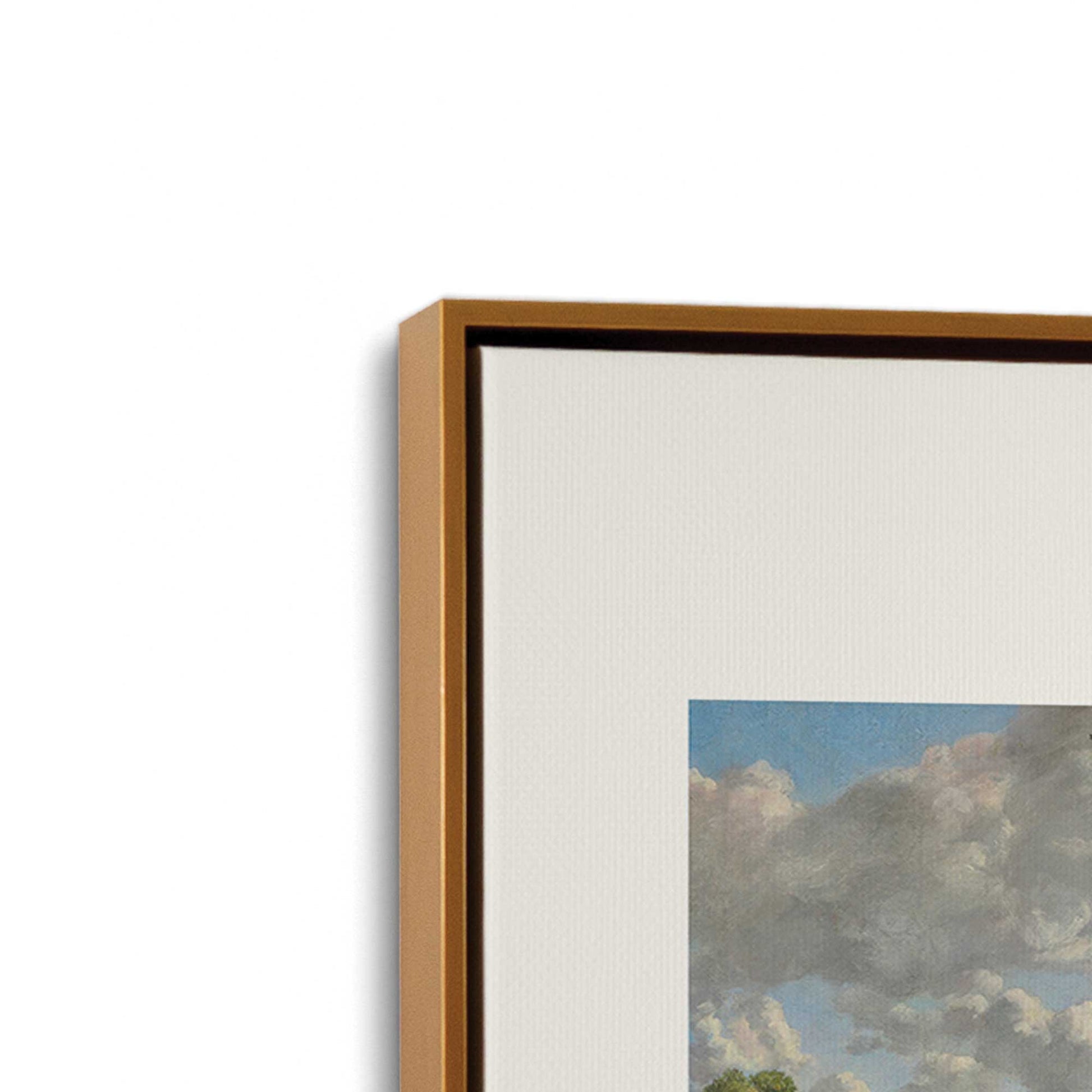 [Color:Polished Gold], Picture of art in a Polished Gold frame at an angle