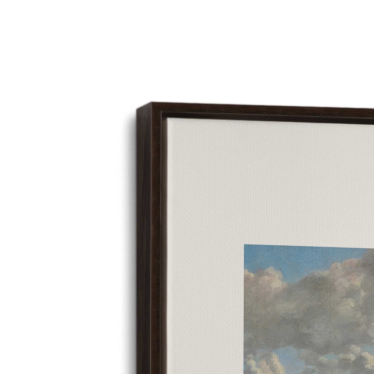 [Color:Espresso], Picture of art in a Espresso frame at an angle