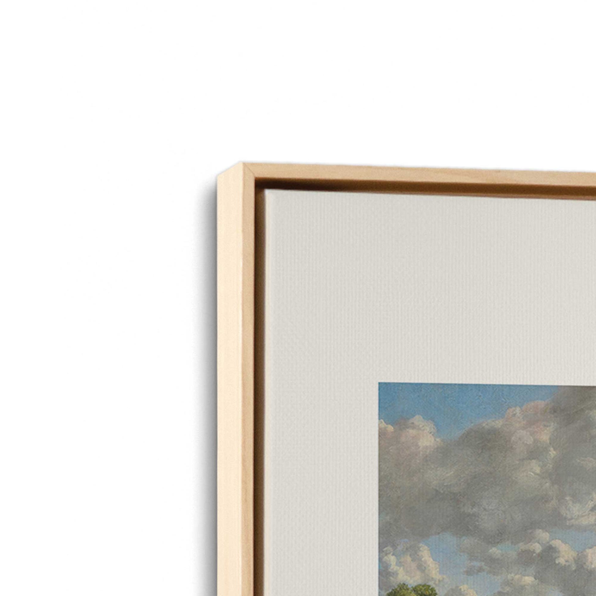 [Color:American Maple], Picture of art in a American Maple frame at an angle