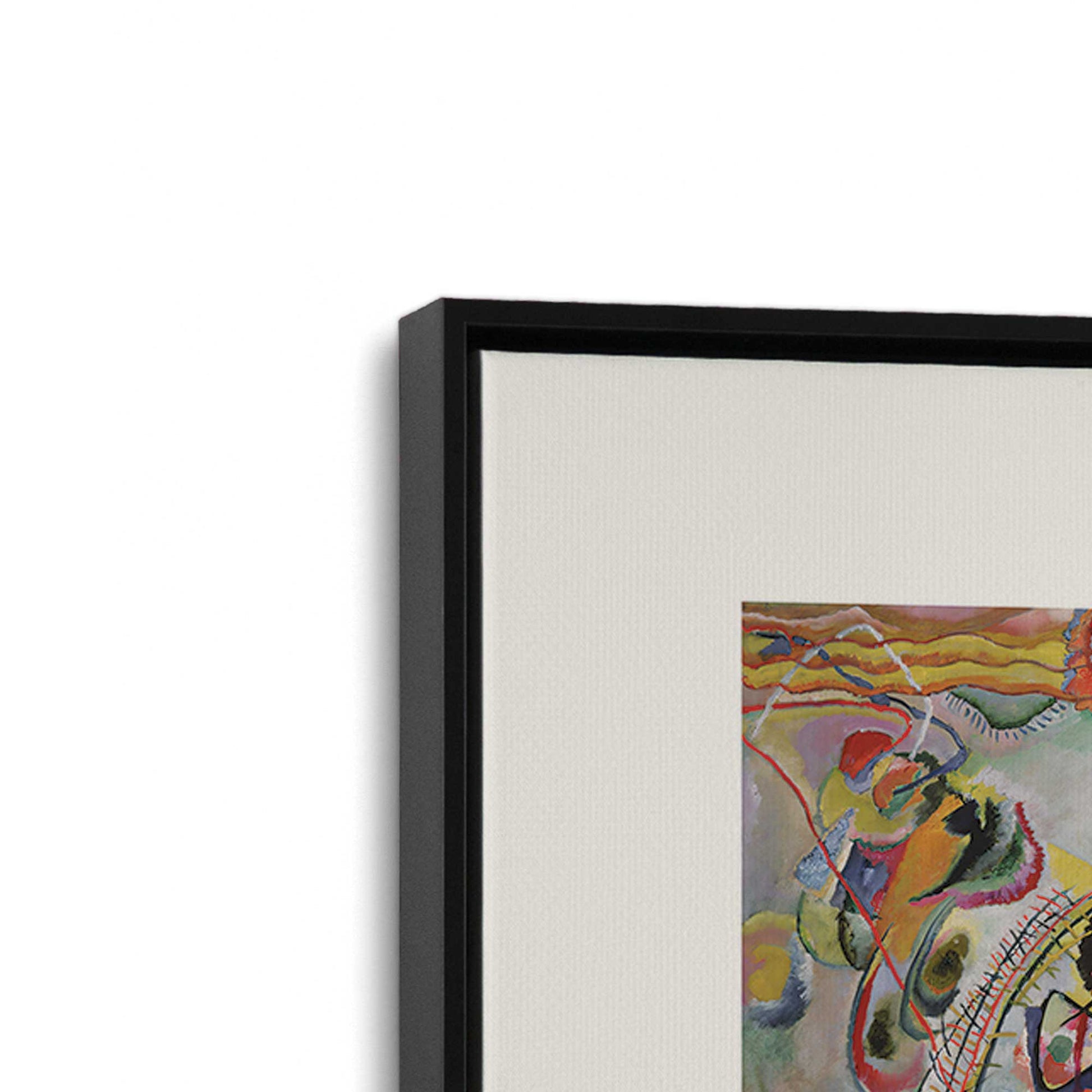 [Color:Satin Black], Picture of art in a Satin Black frame at an angle