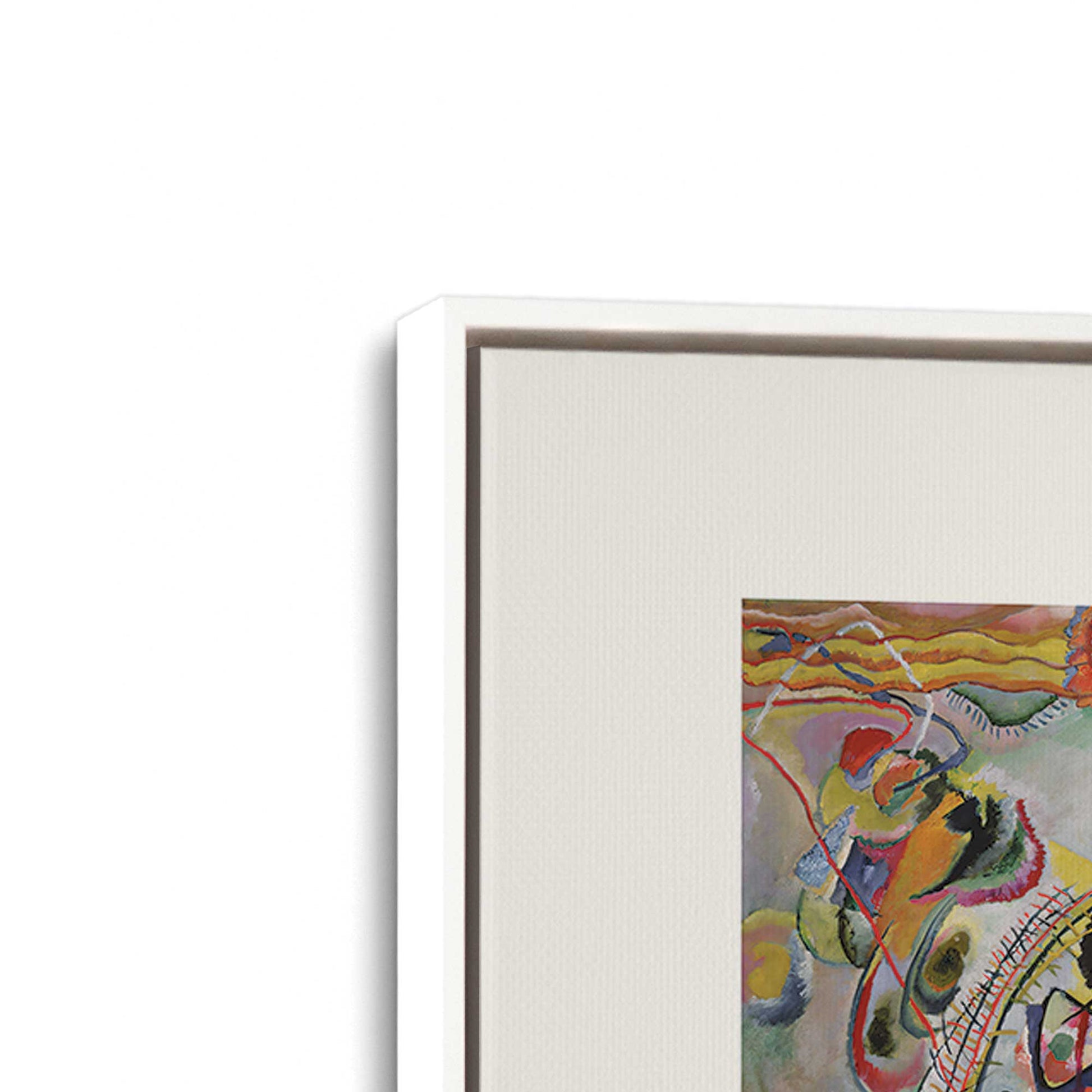 [Color:Opaque White], Picture of art in a White frame at an angle