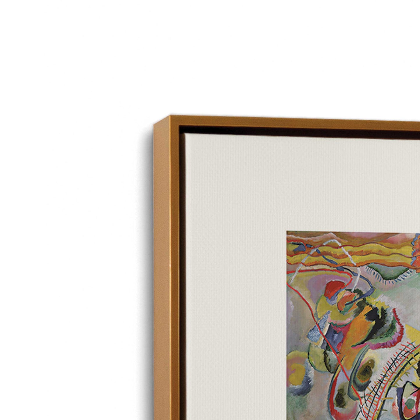 [Color:Polished Gold], Picture of art in a Polished Gold frame at an angle