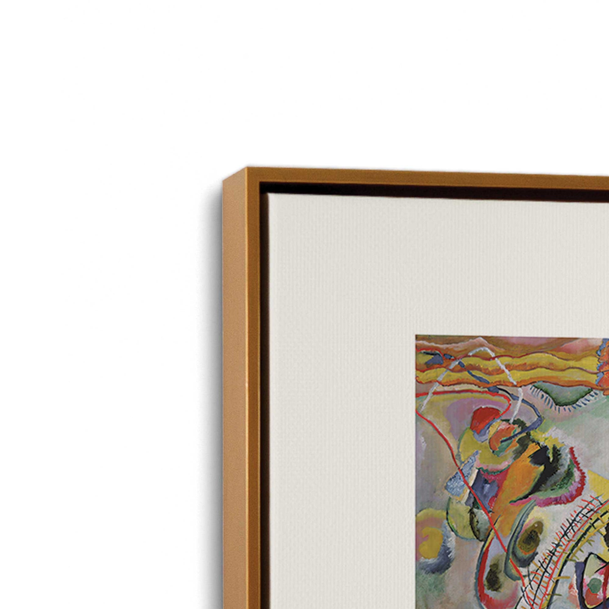 [Color:Polished Gold], Picture of art in a Polished Gold frame at an angle