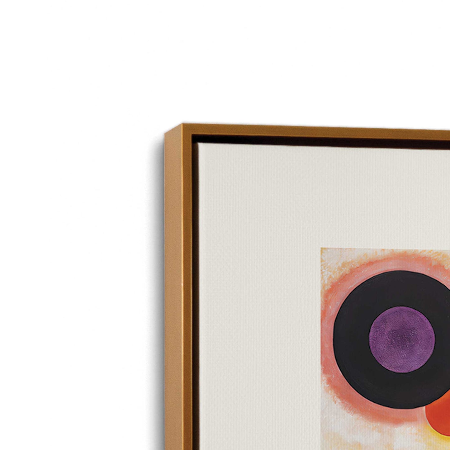 [Color:Polished Gold], Picture of art in a Polished Gold frame at an angle