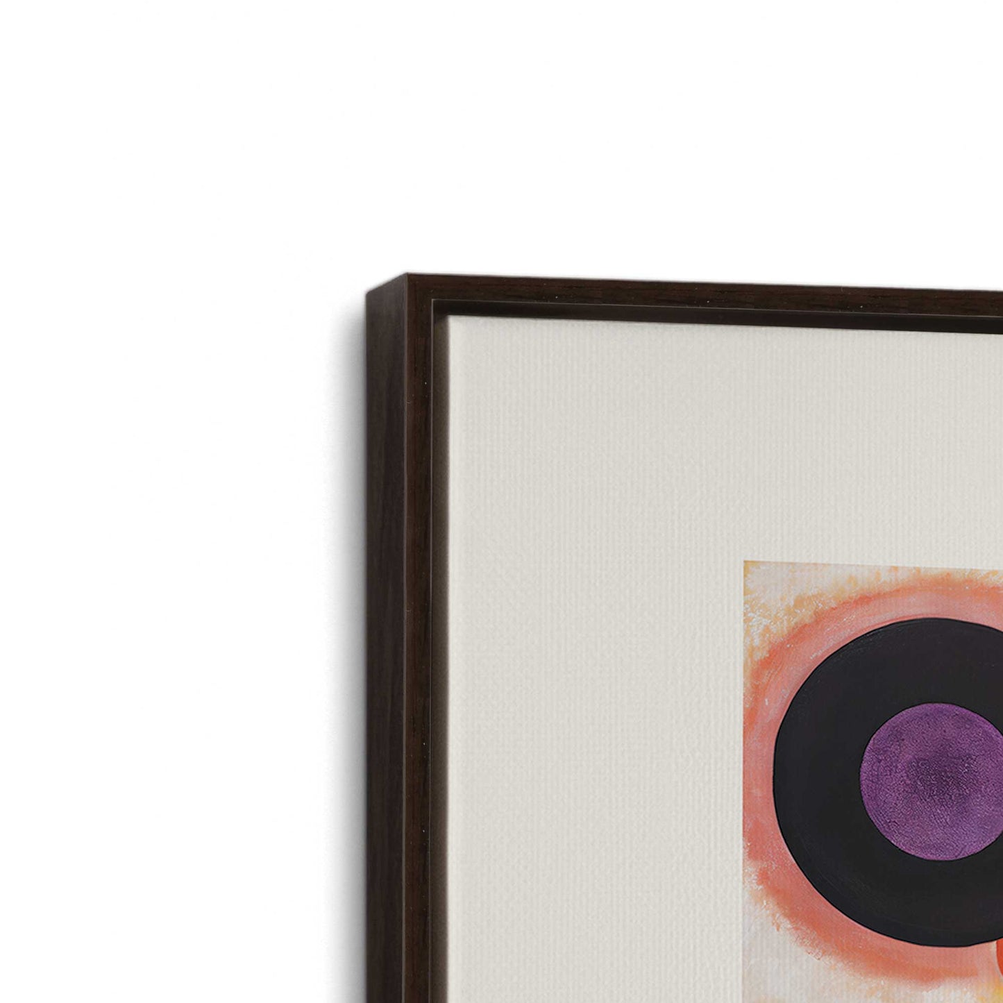 [Color:Espresso], Picture of art in a Espresso frame at an angle