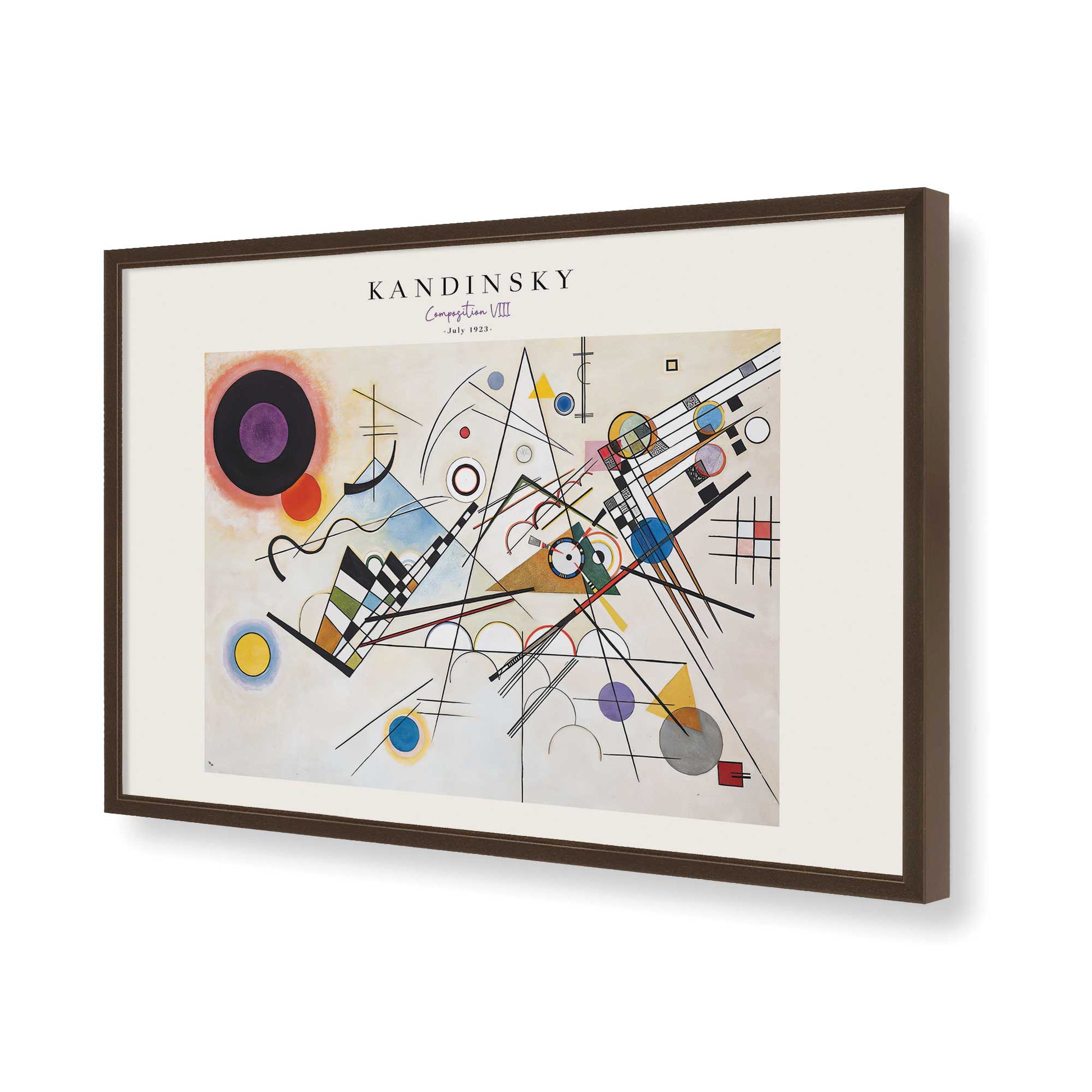 [Color:Brown], Picture of art in a Brown frame of the corner