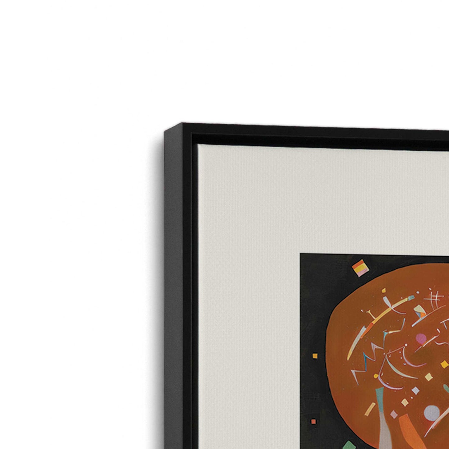 [Color:Satin Black], Picture of art in a Satin Black frame at an angle