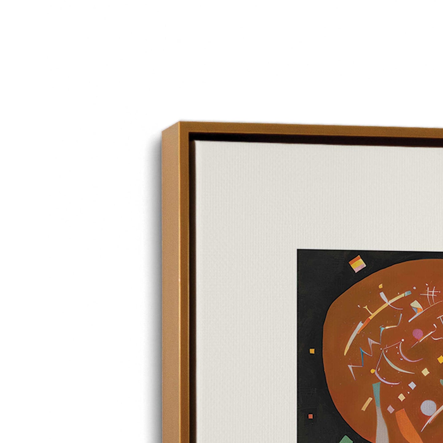 [Color:Polished Gold], Picture of art in a Polished Gold frame at an angle