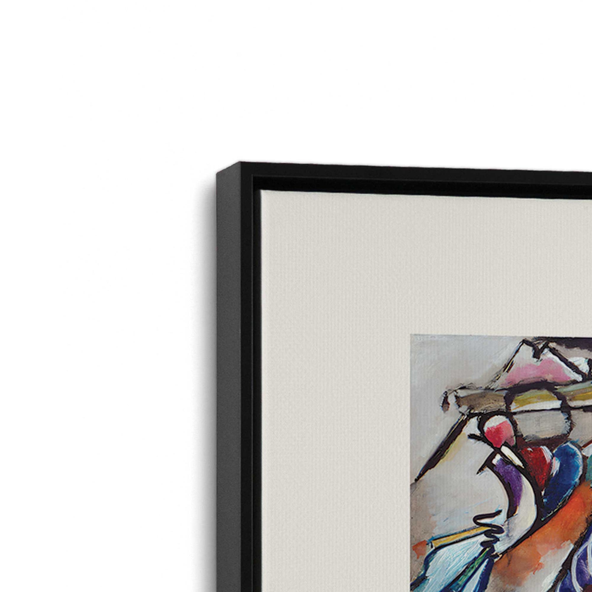 [Color:Satin Black], Picture of art in a Satin Black frame at an angle