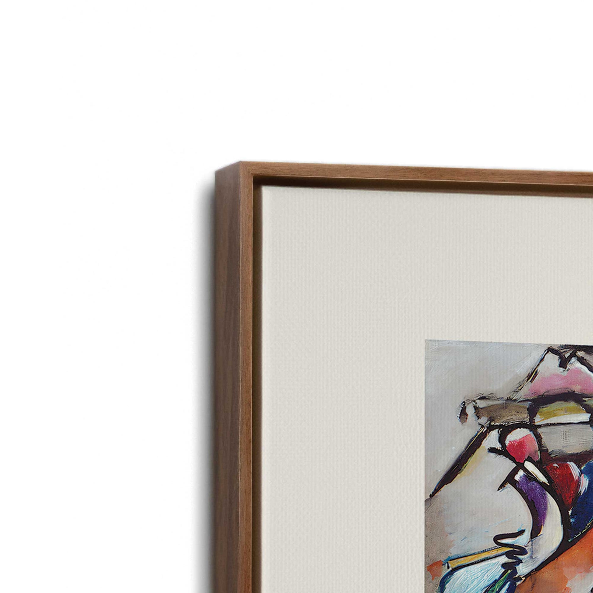 [Color:Walnut], Picture of art in a Walnut frame at an angle