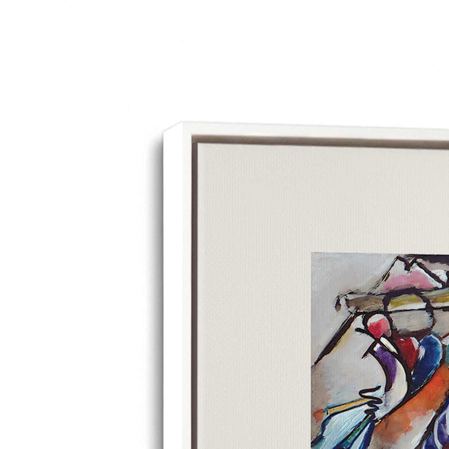 [Color:Opaque White], Picture of art in a White frame at an angle