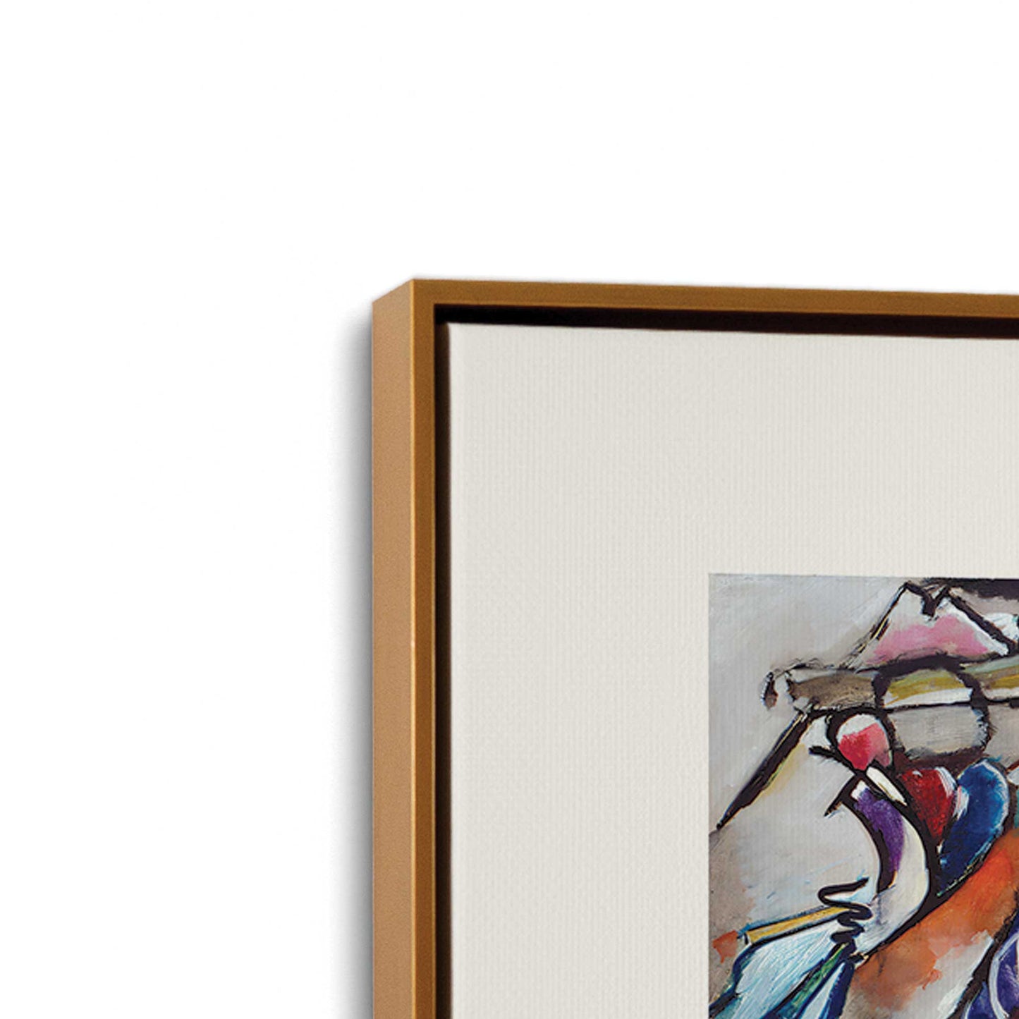 [Color:Polished Gold], Picture of art in a Polished Gold frame at an angle