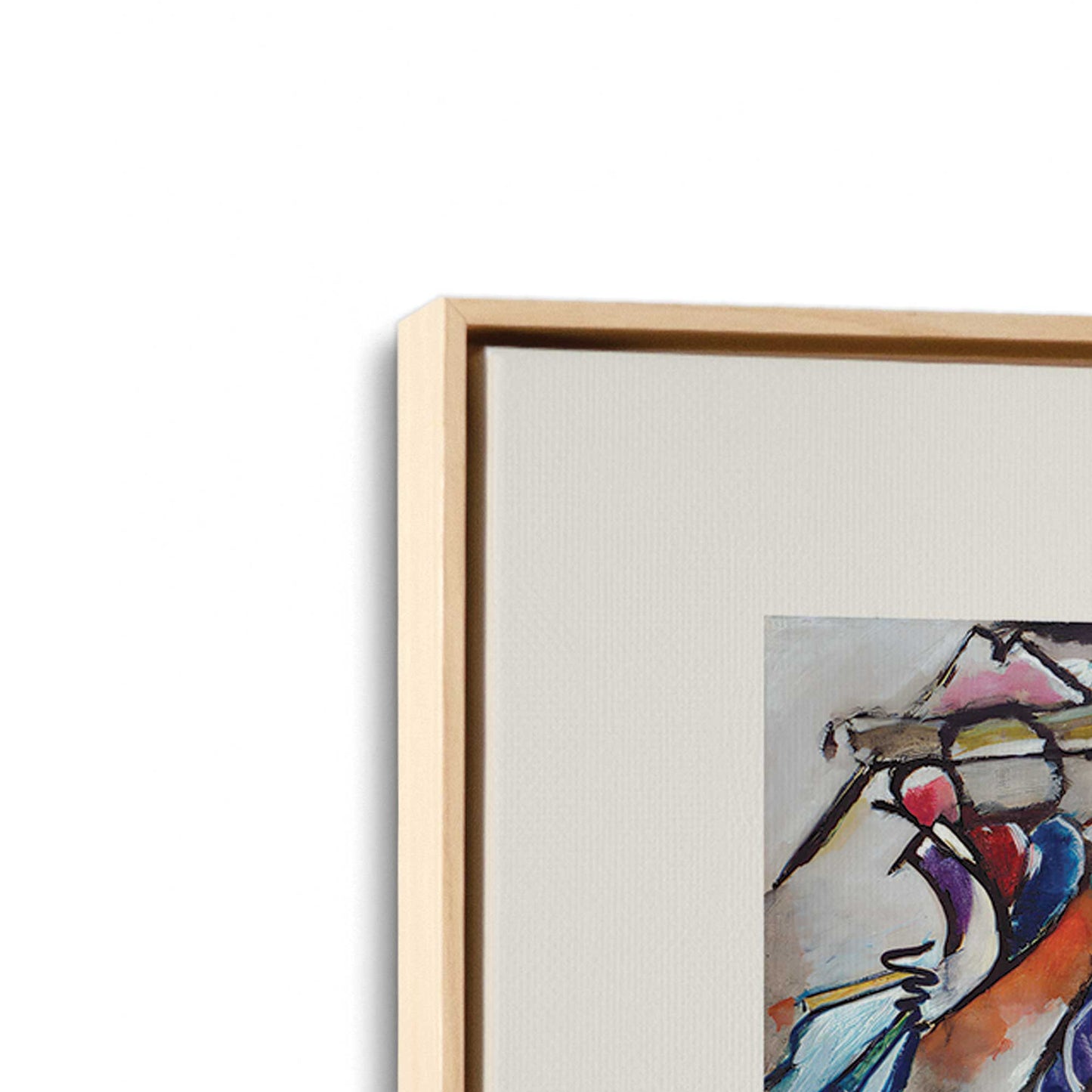 [Color:American Maple], Picture of art in a American Maple frame at an angle