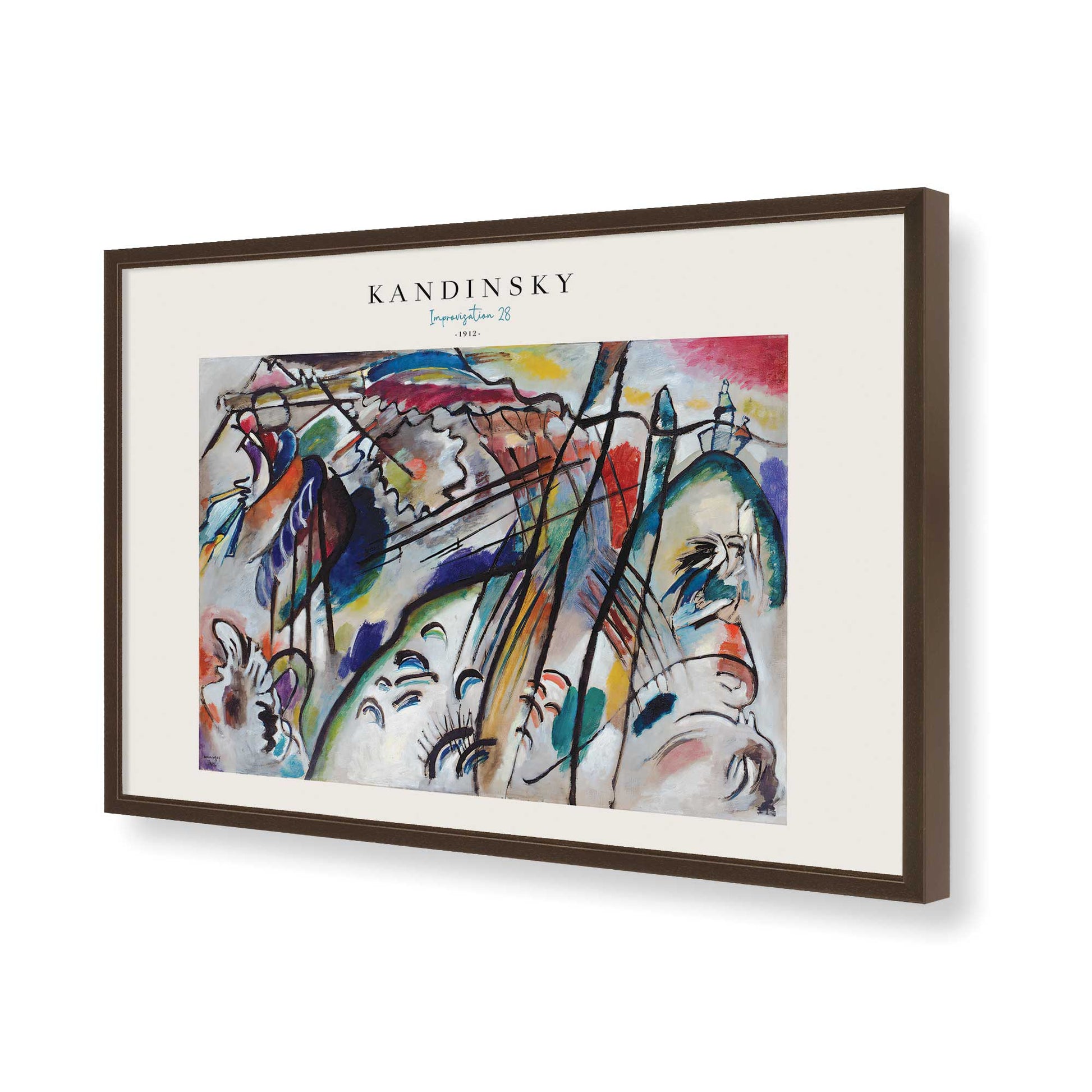 [Color:Brown], Picture of art in a Brown frame of the corner