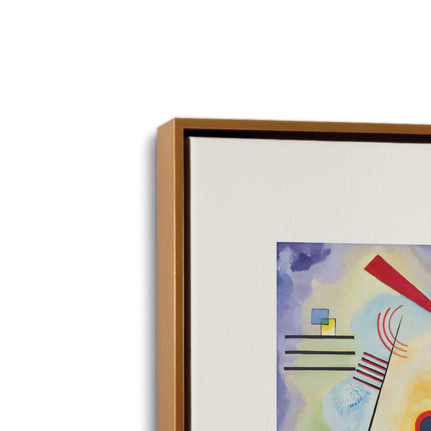 [Color:Polished Gold], Picture of art in a Polished Gold frame at an angle