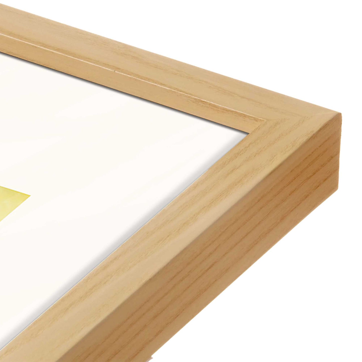 [Color:American Maple], Picture of art in a American Maple frame at an angle