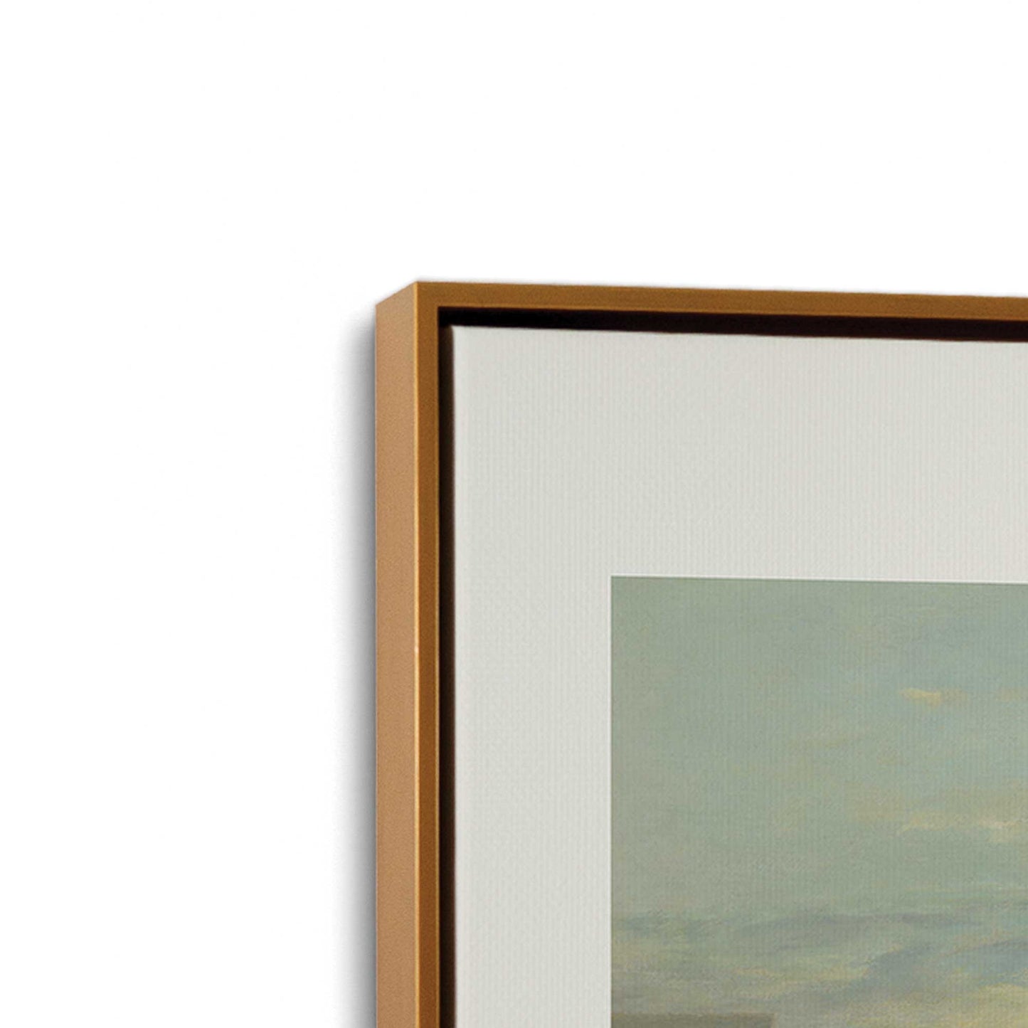 [Color:Polished Gold], Picture of art in a Polished Gold frame at an angle