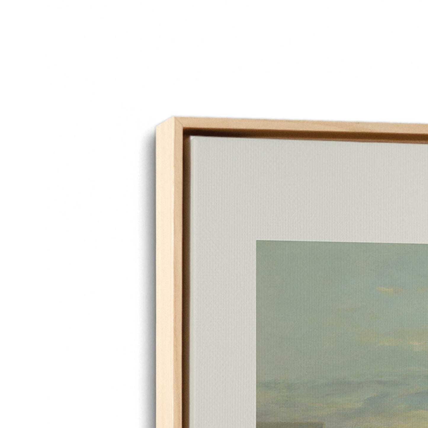 [Color:American Maple], Picture of art in a American Maple frame at an angle