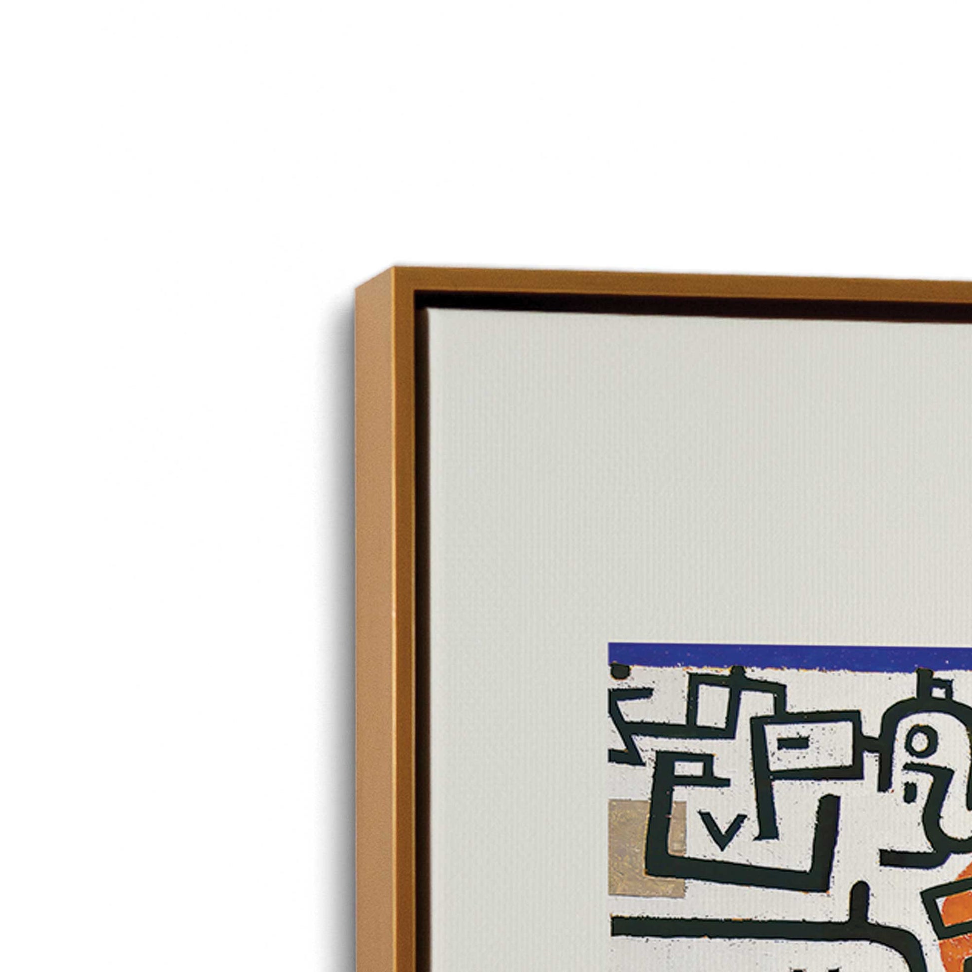 [Color:Polished Gold], Picture of art in a Polished Gold frame at an angle