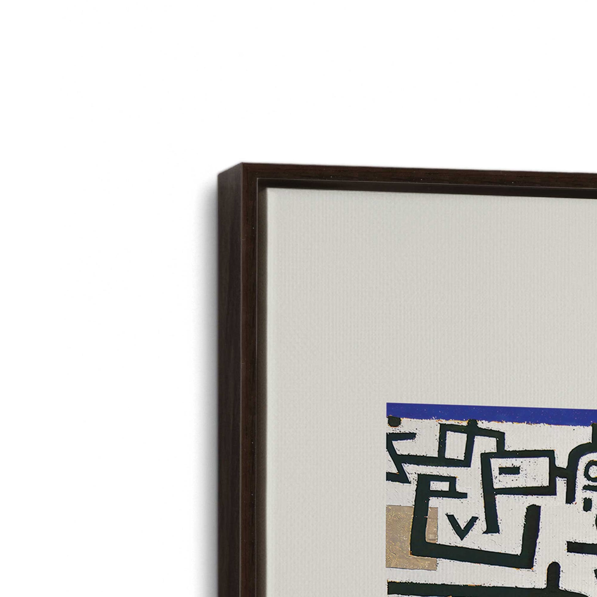 [Color:Espresso], Picture of art in a Espresso frame at an angle