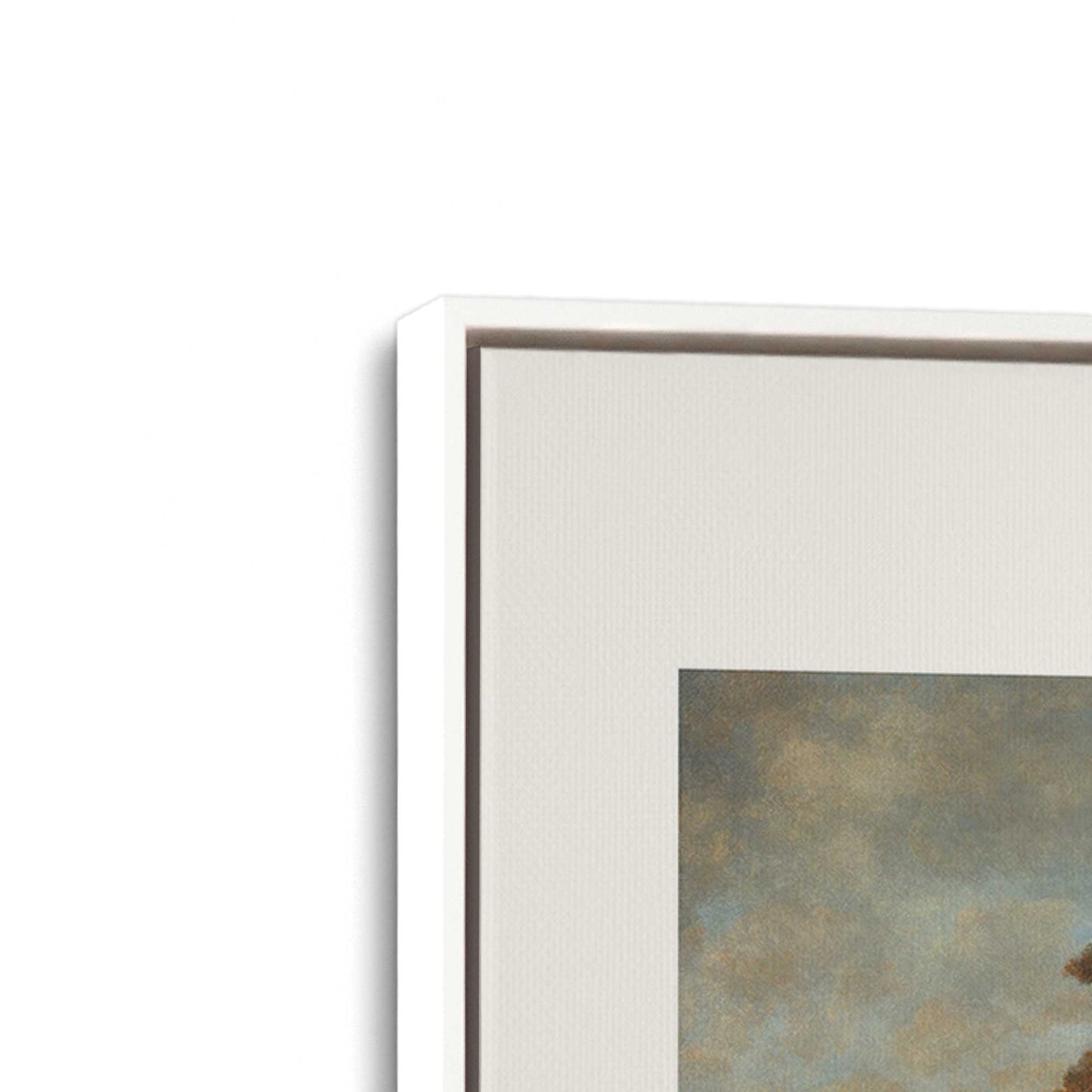 [Color:Opaque White], Picture of art in a White frame at an angle